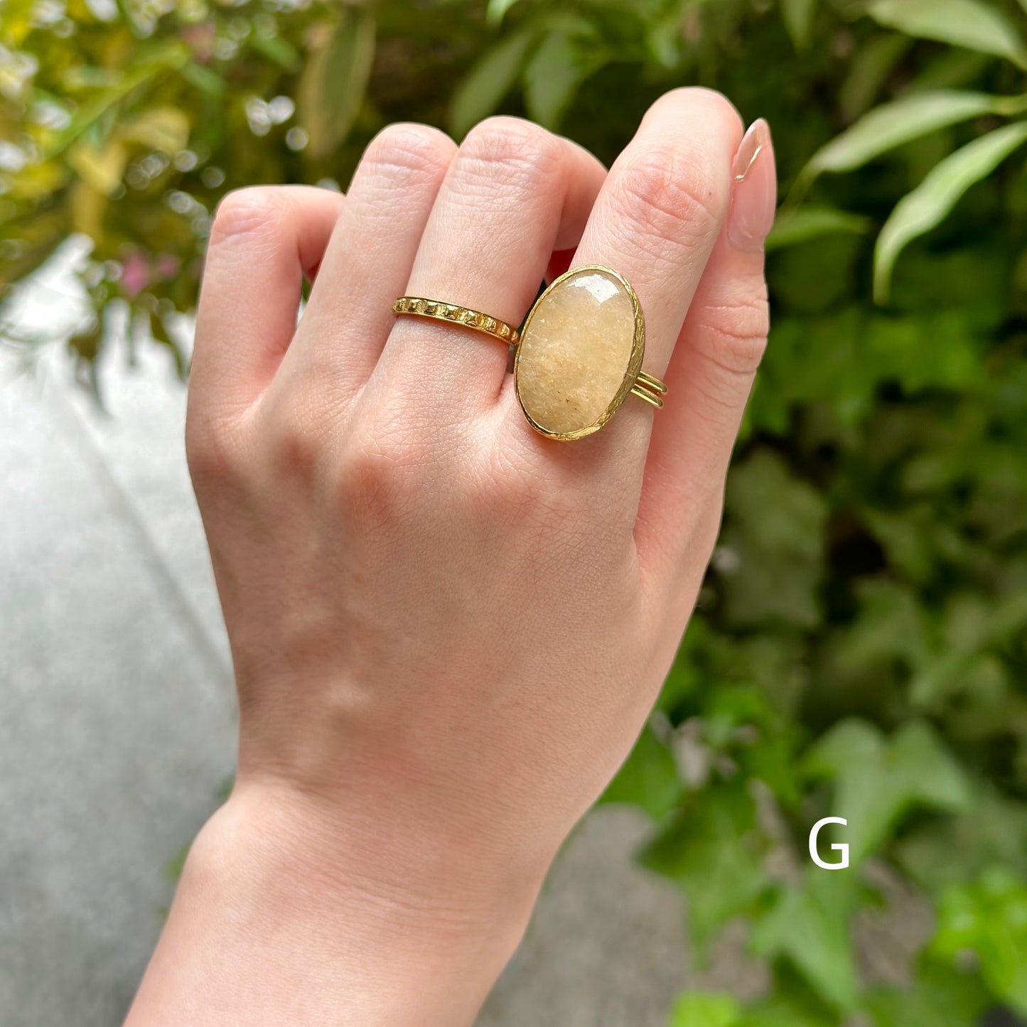 Brass 1stone ring 4