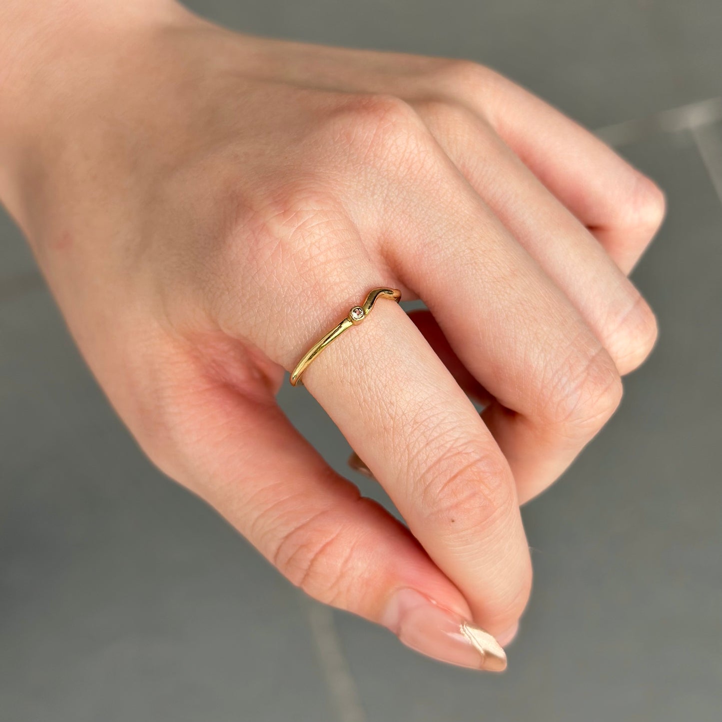 Brass petit wave ring