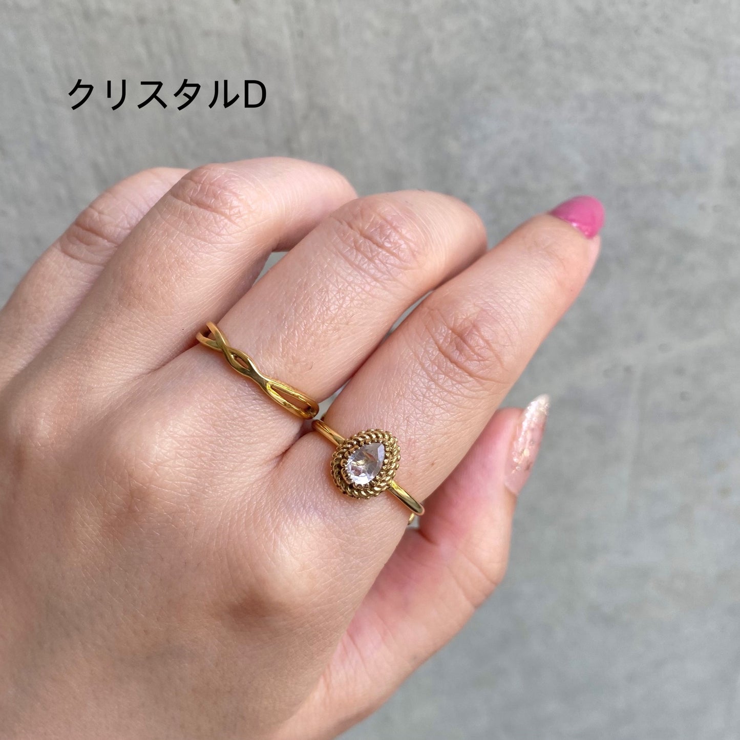 Brass petit ring 〈white/clear〉
