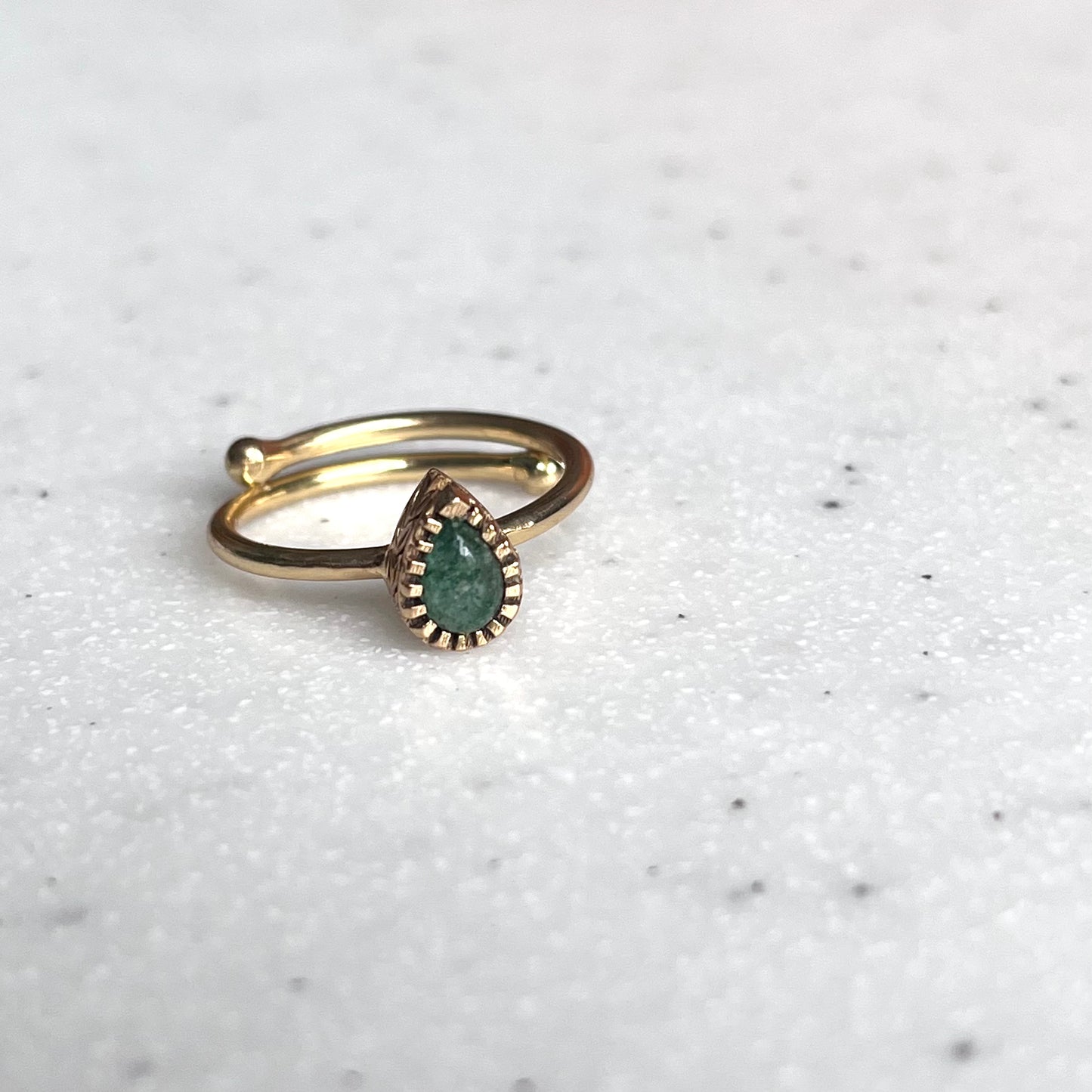 Brass petit ring〈drop〉
