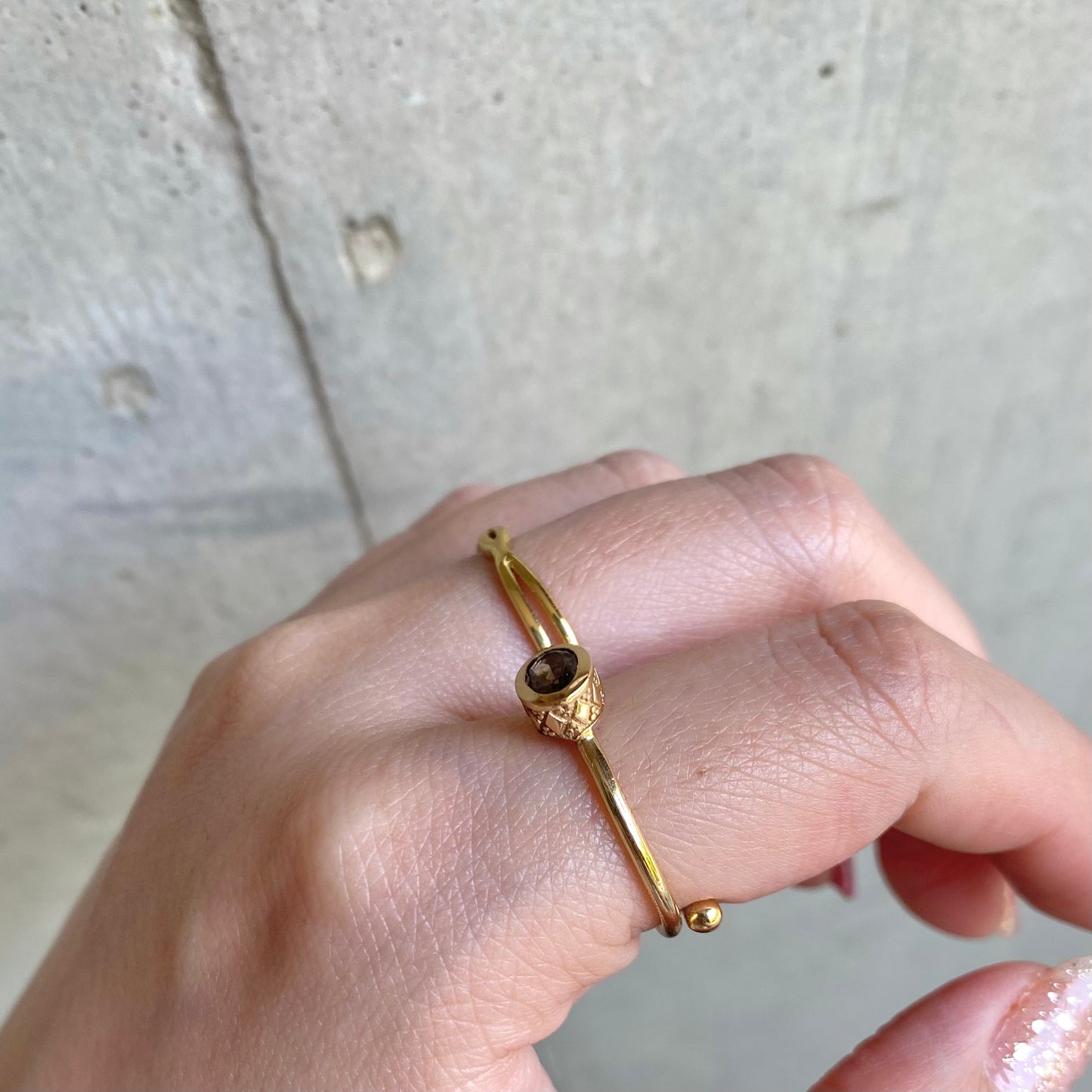 Brass petit ring〈brown〉
