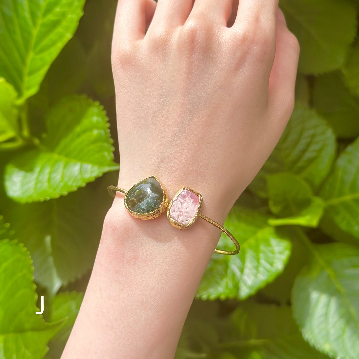 Brass 2stone Bangle 2
