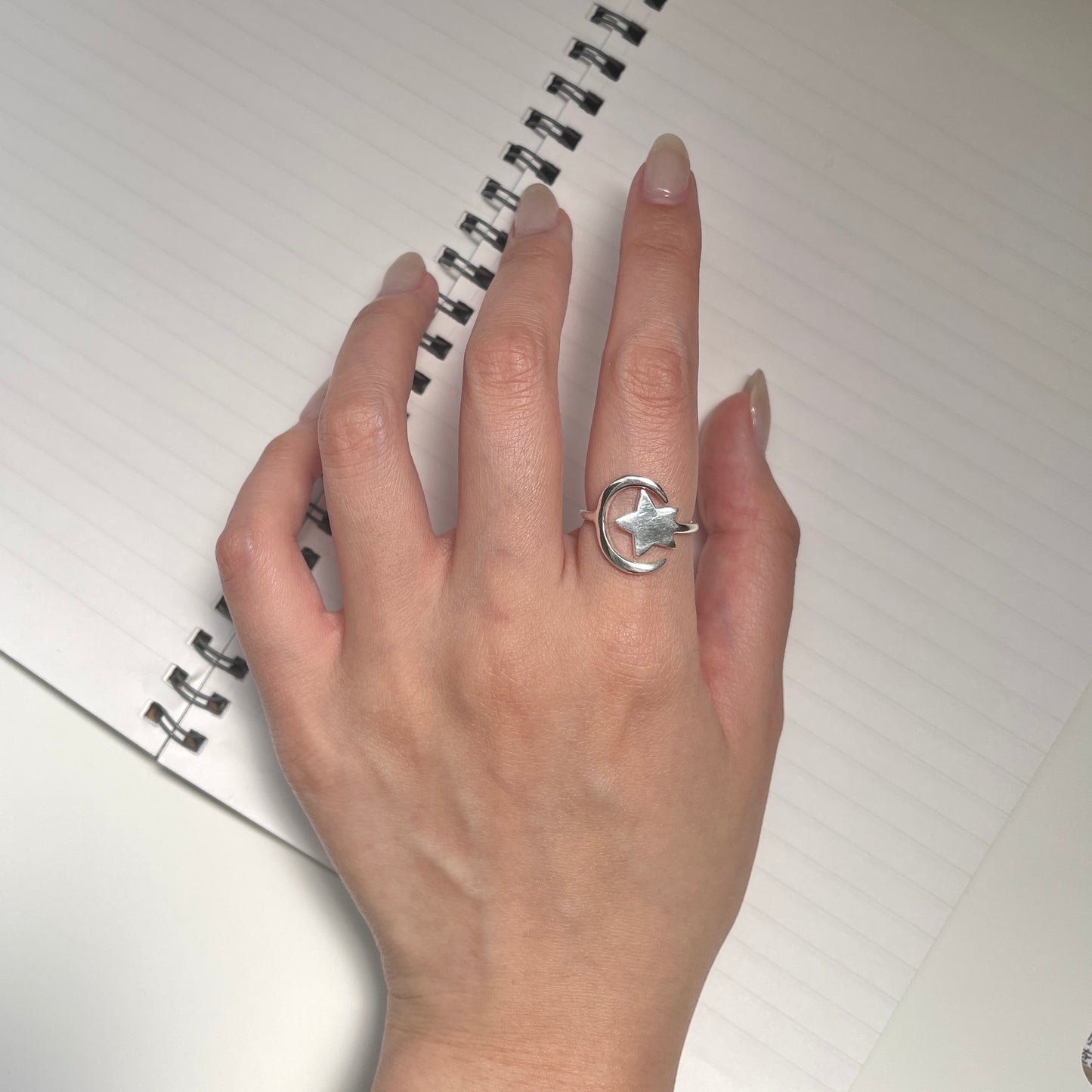 Silver925 Moon star plain ring