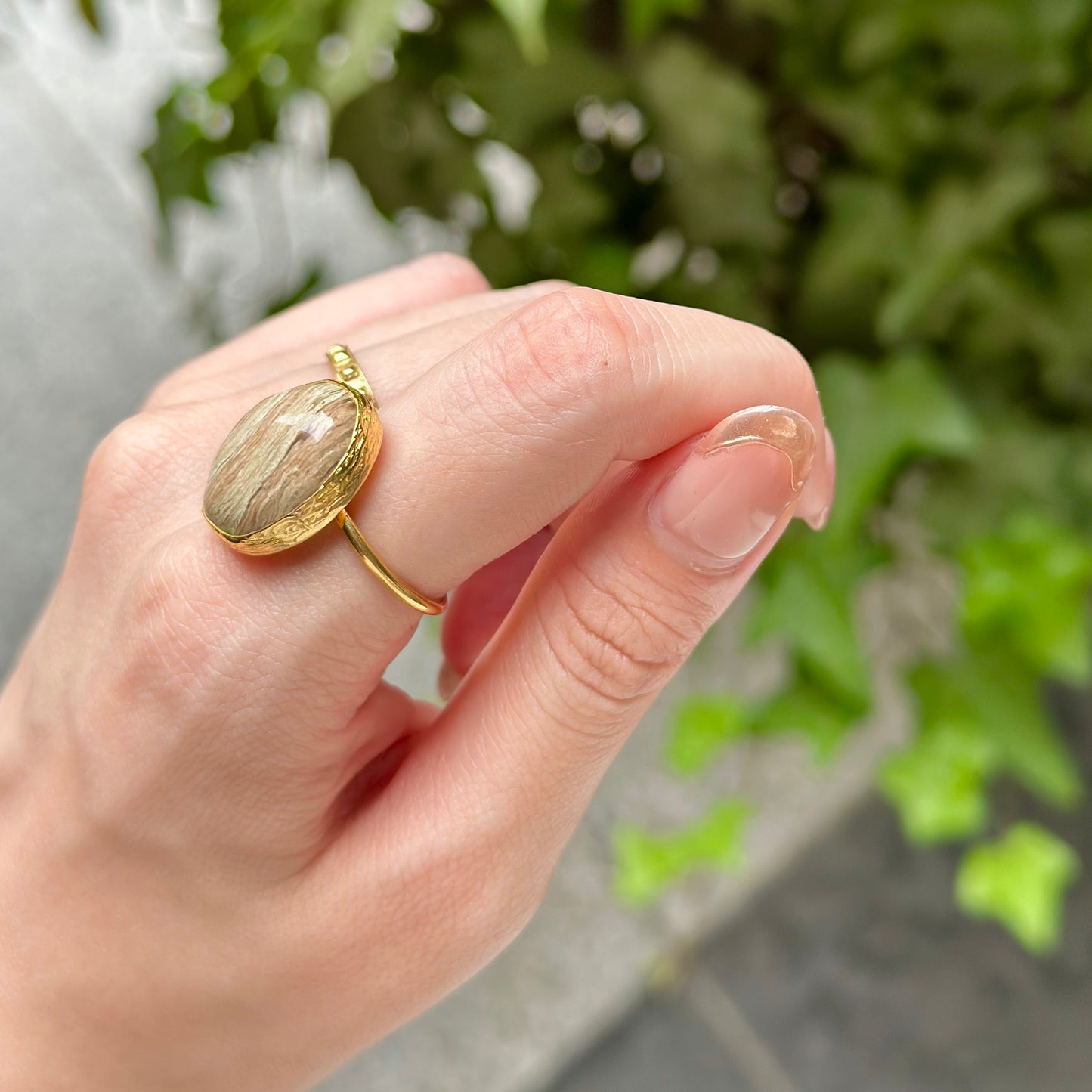 Brass 1stone ring 4