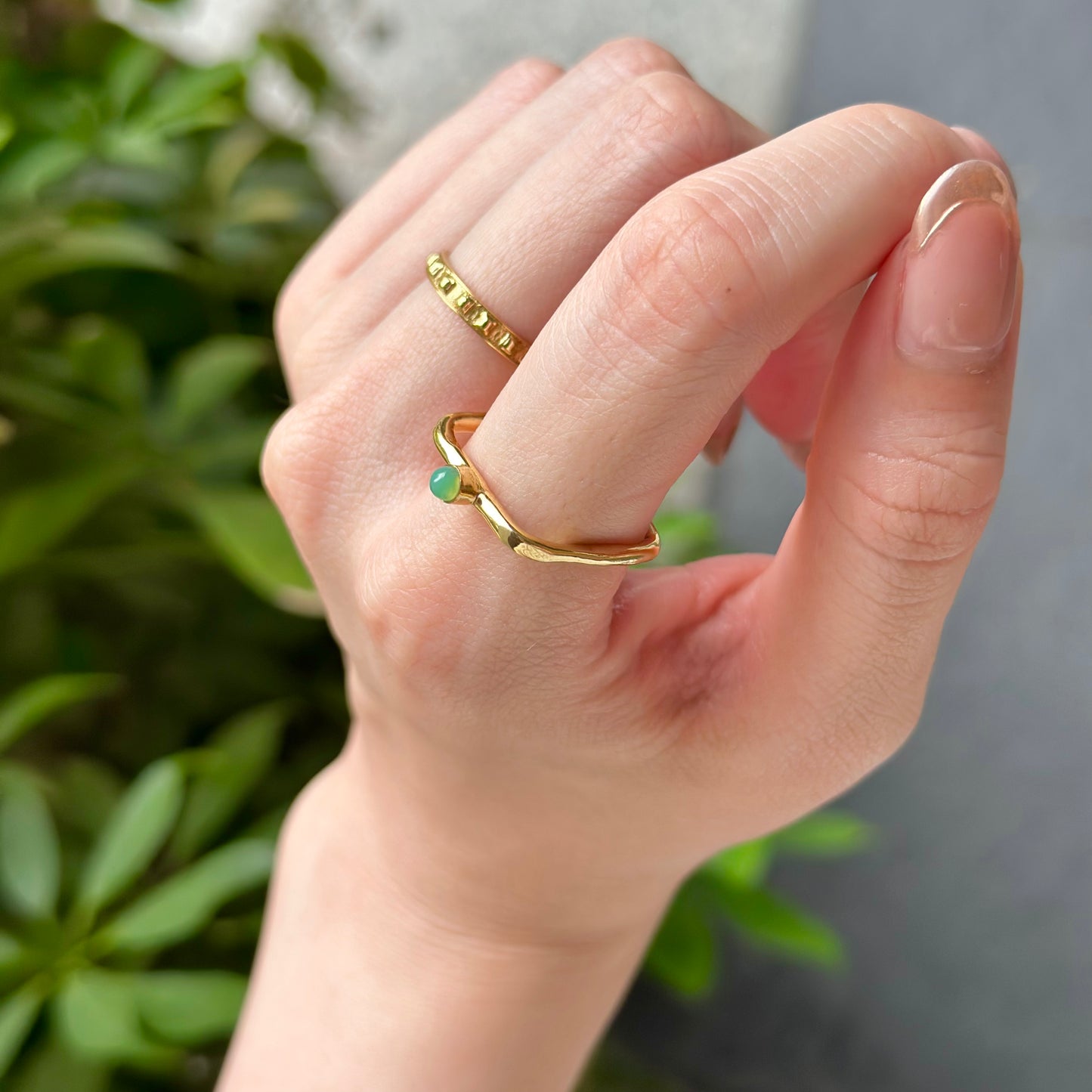 Brass square petit ring