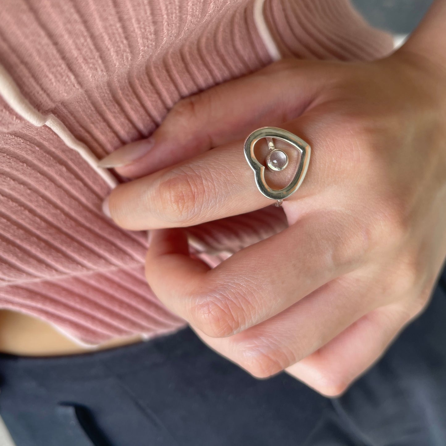 Heart 1stone ring