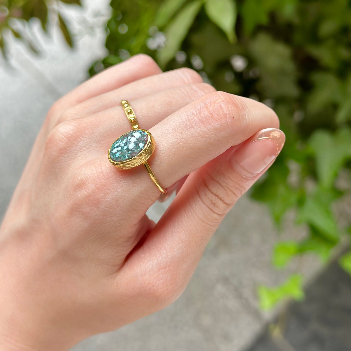 Brass 1stone ring 4