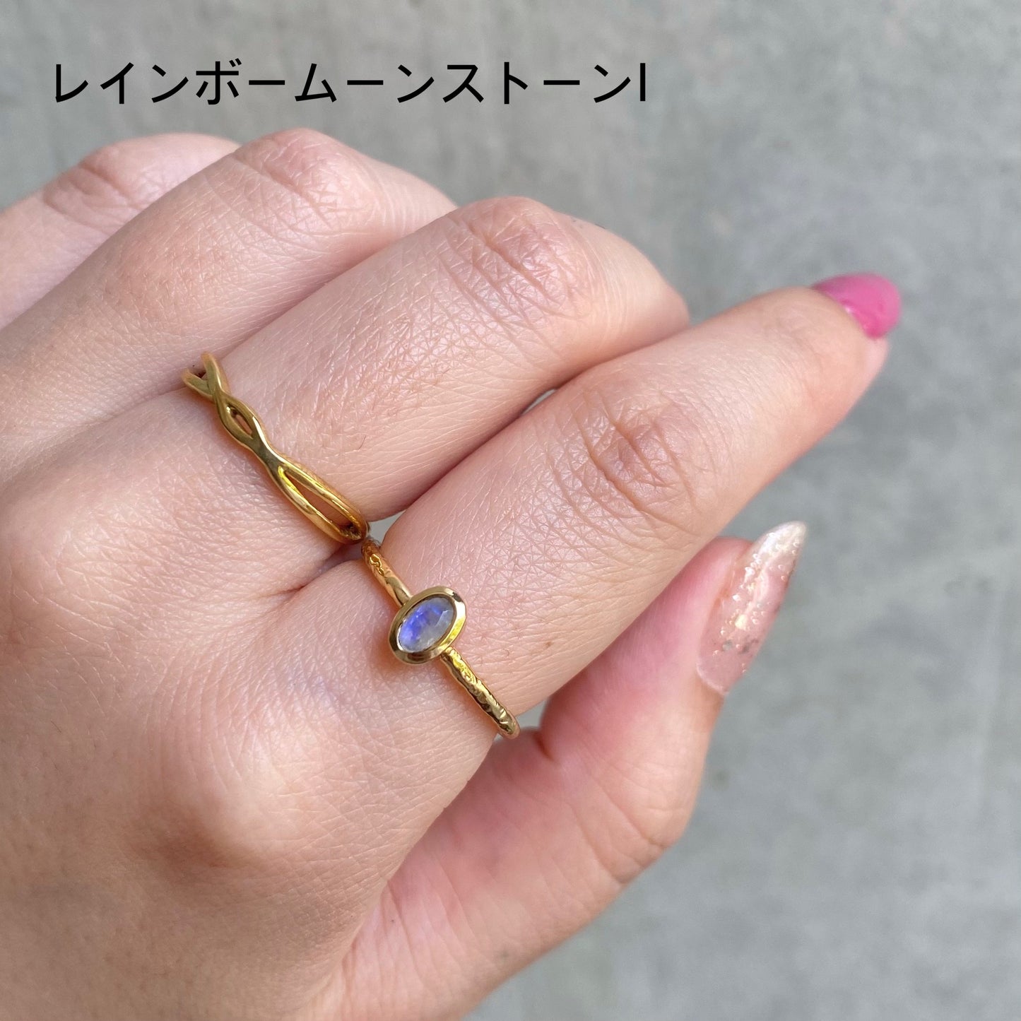 Brass petit ring 〈white/clear〉