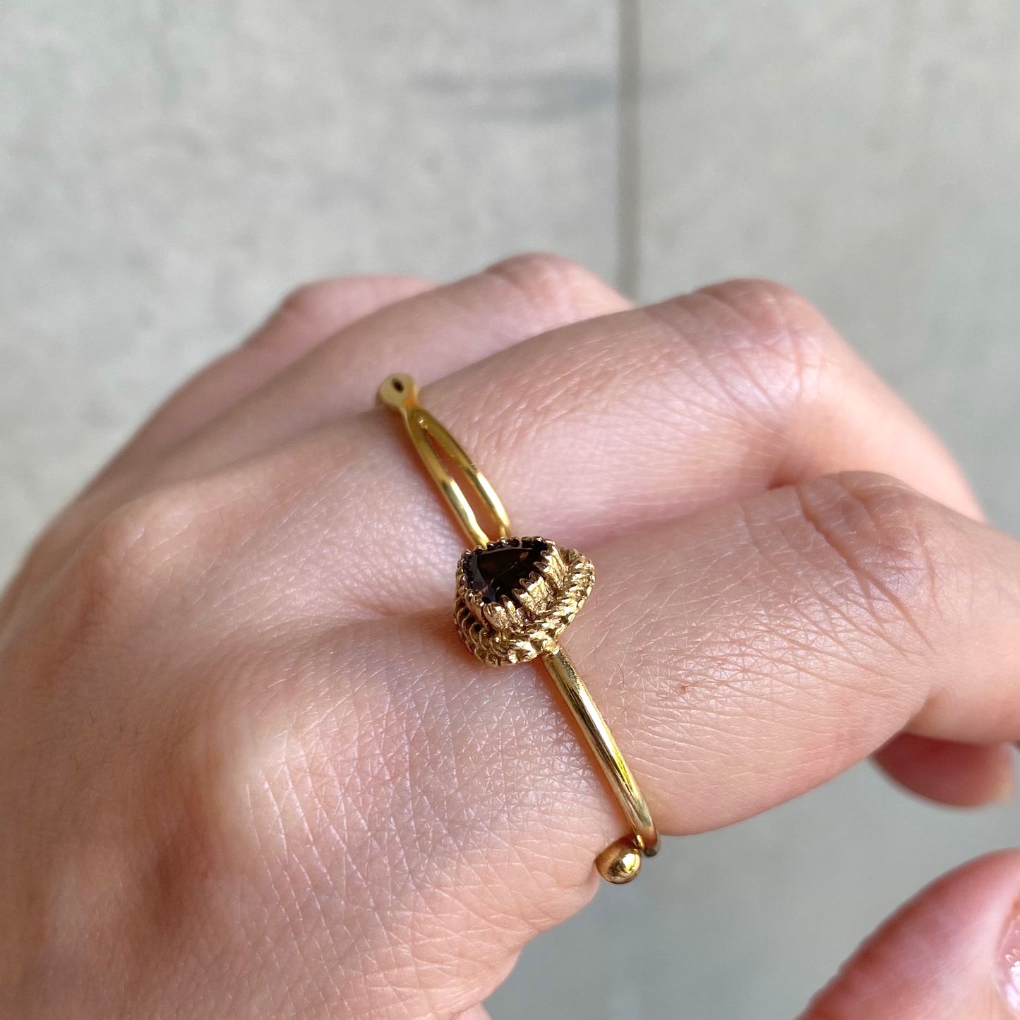 Brass petit ring〈brown〉