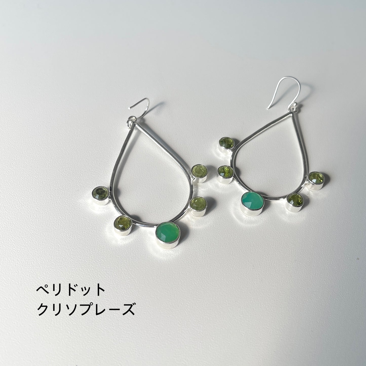 Silver925 Tear drop 5stone pierce