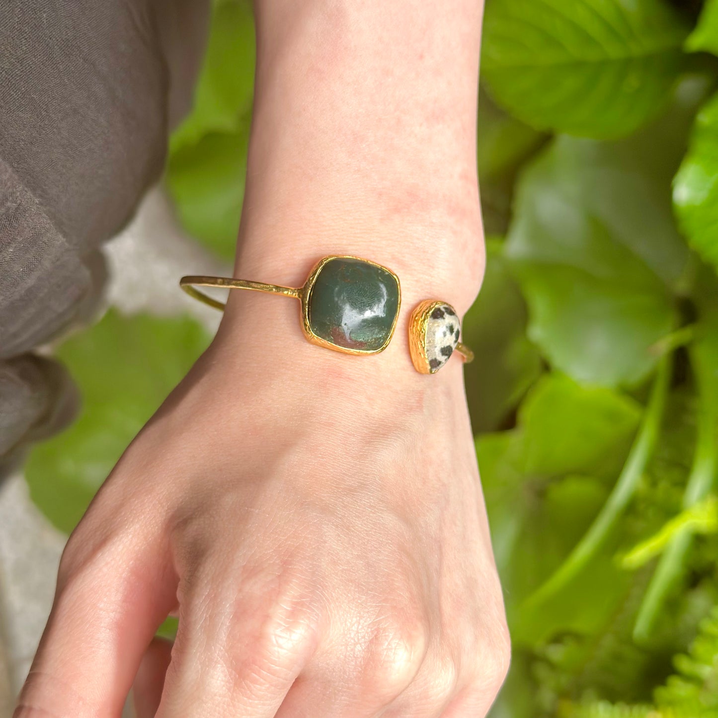 Brass 2stone Bangle 1