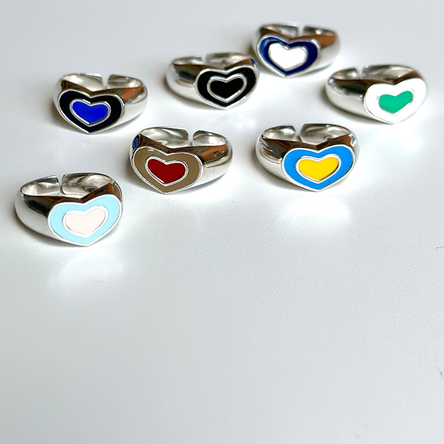 Enamel Heart ring
