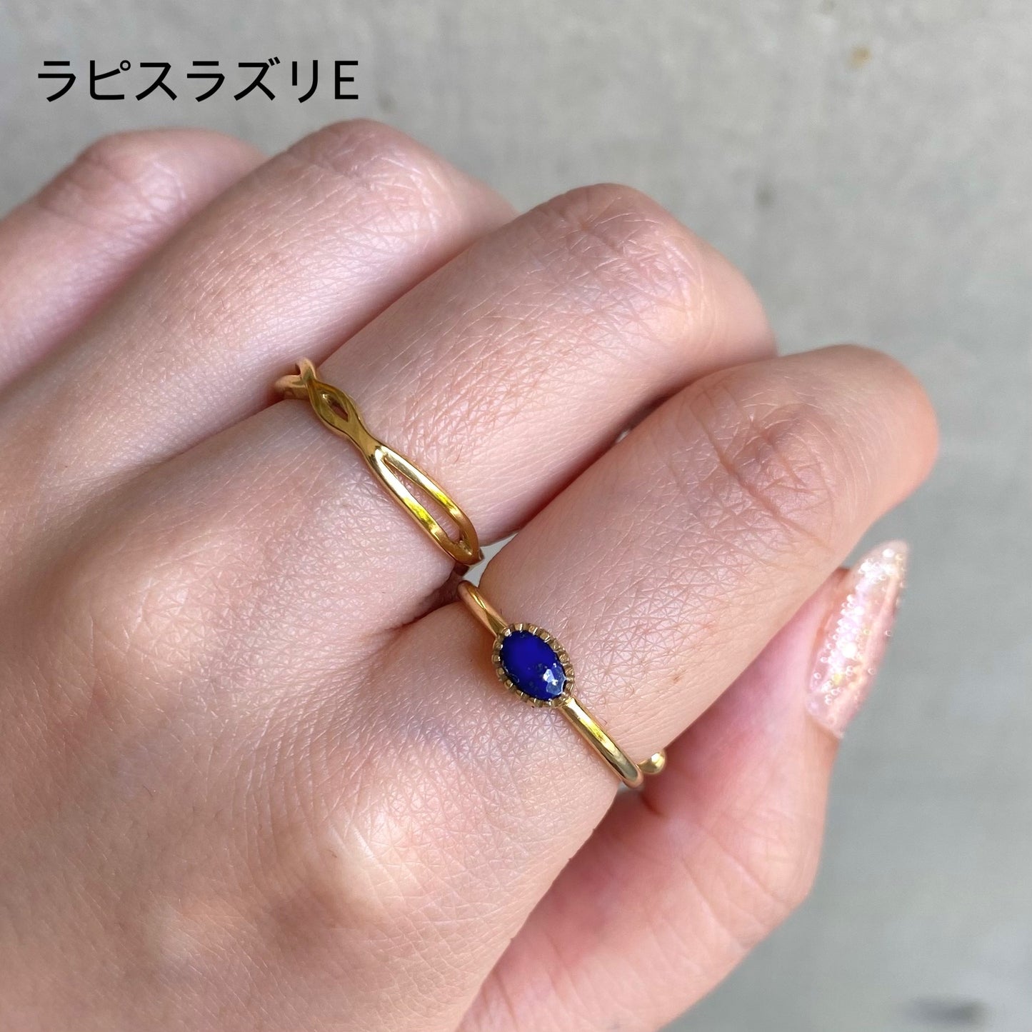 Brass petit ring〈blue2〉