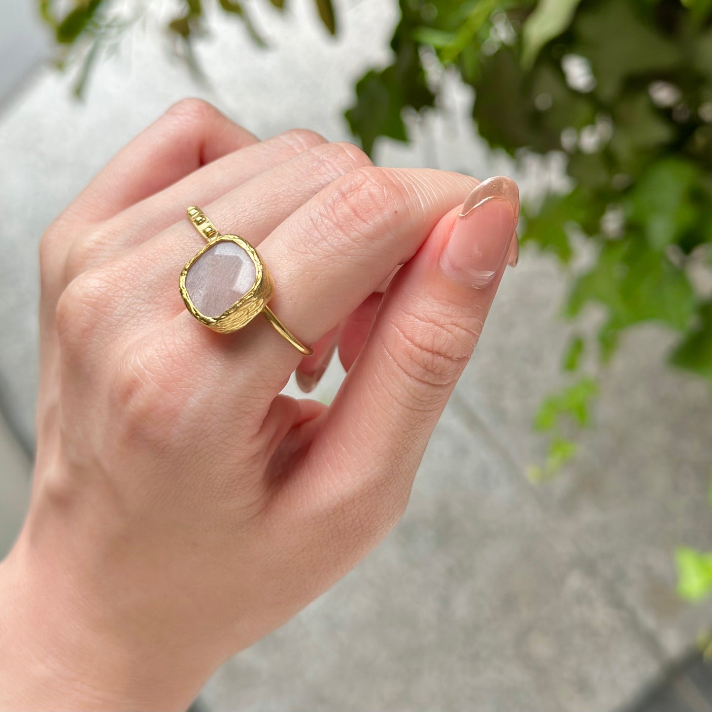 Brass 1stone ring 3