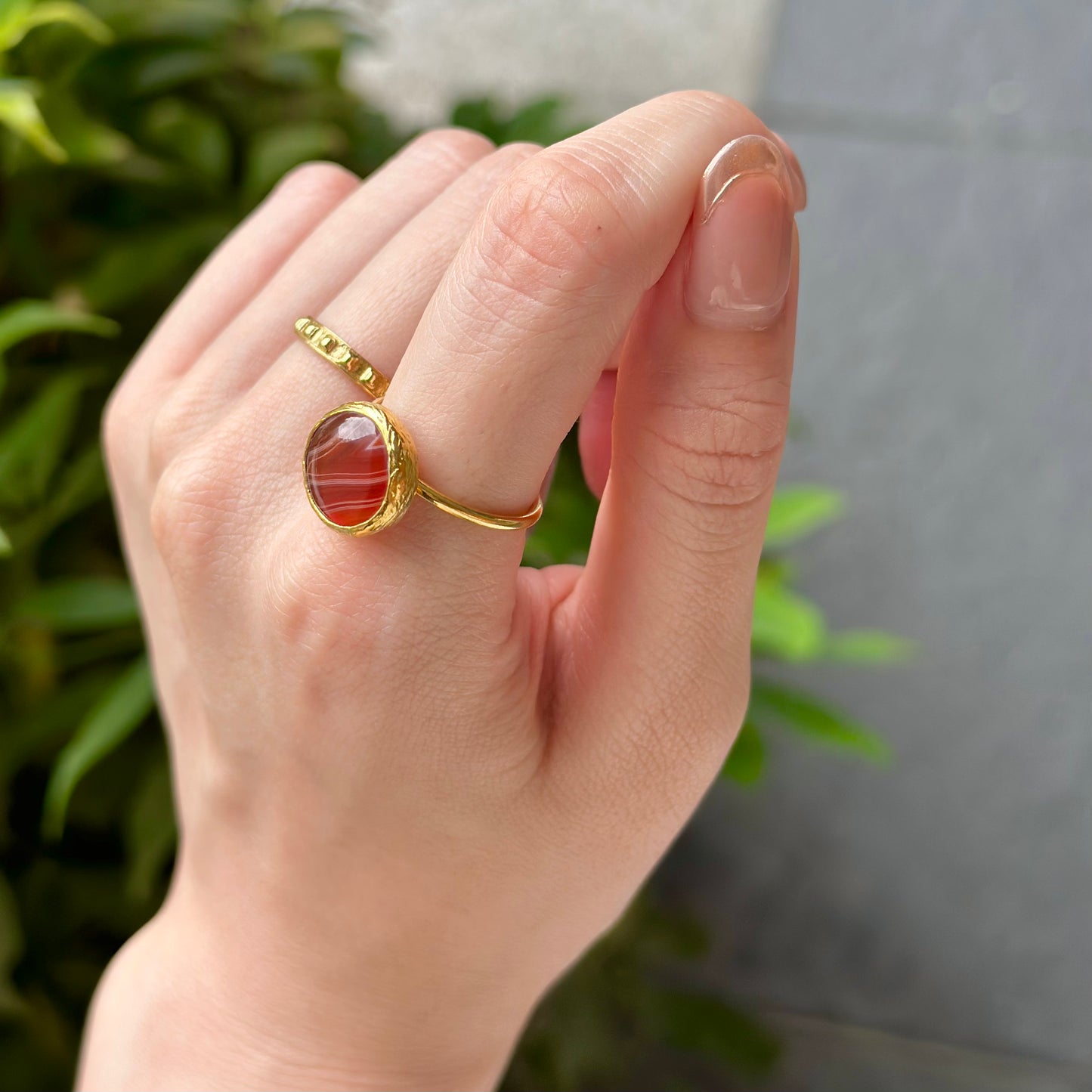 Brass 1stone ring 4