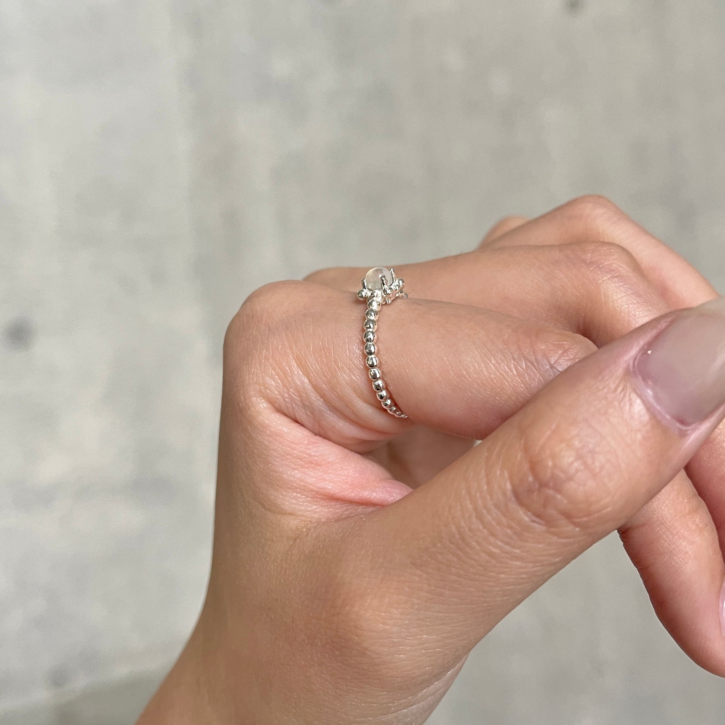 Silver925 1stone tsubu ring
