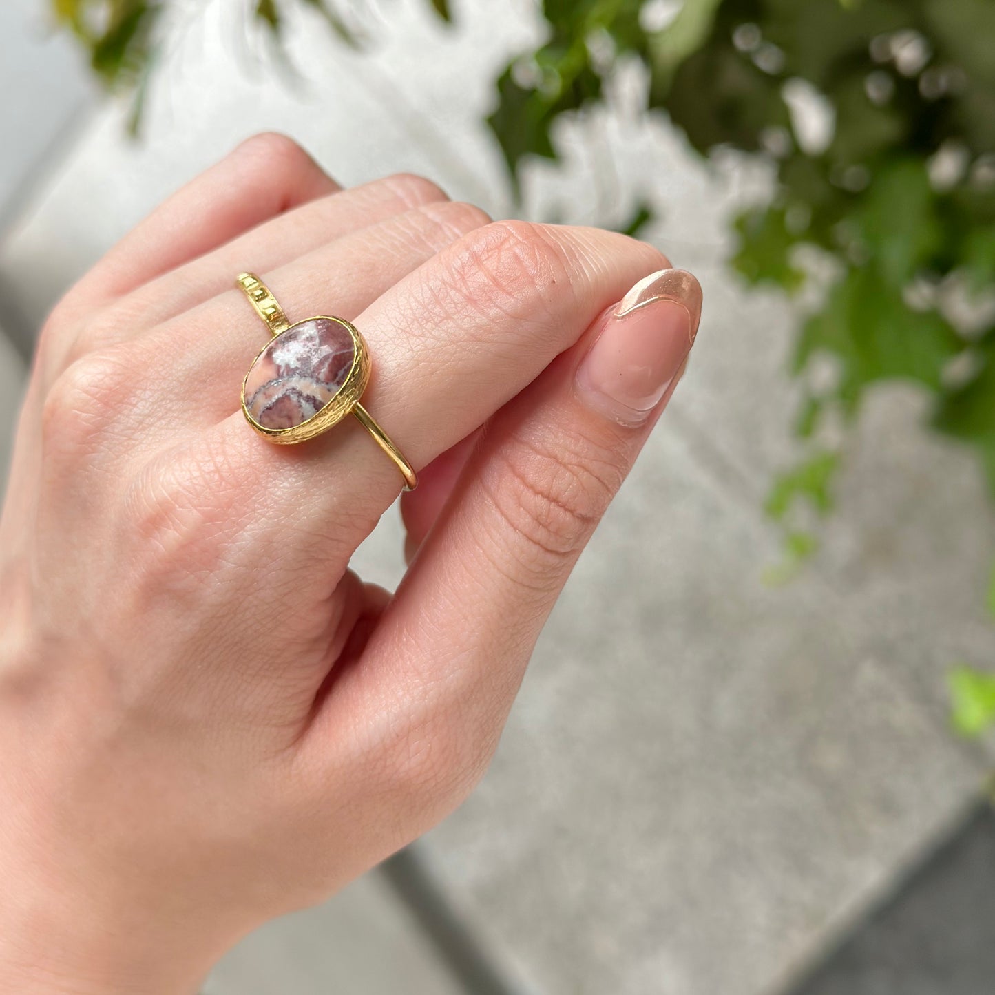 Brass 1stone ring 3