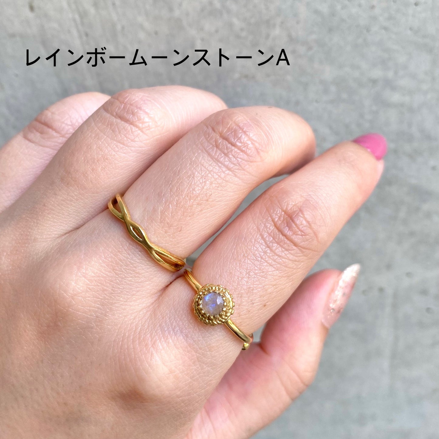 Brass petit ring 〈white/clear〉