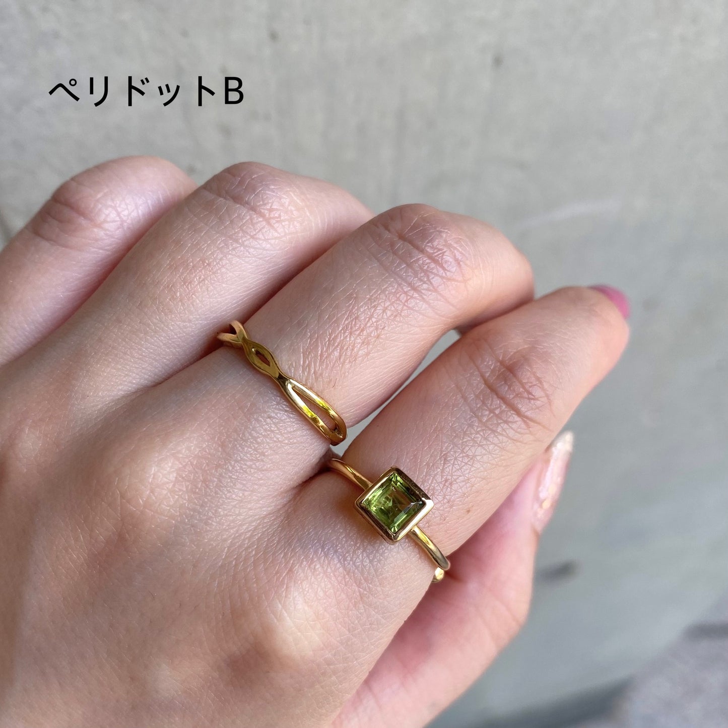 Brass petit ring〈green〉