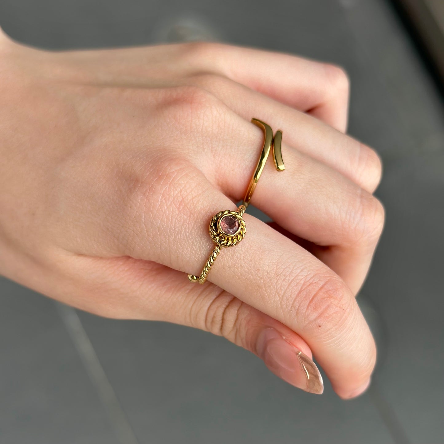 Brass petit ring〈twist 1〉