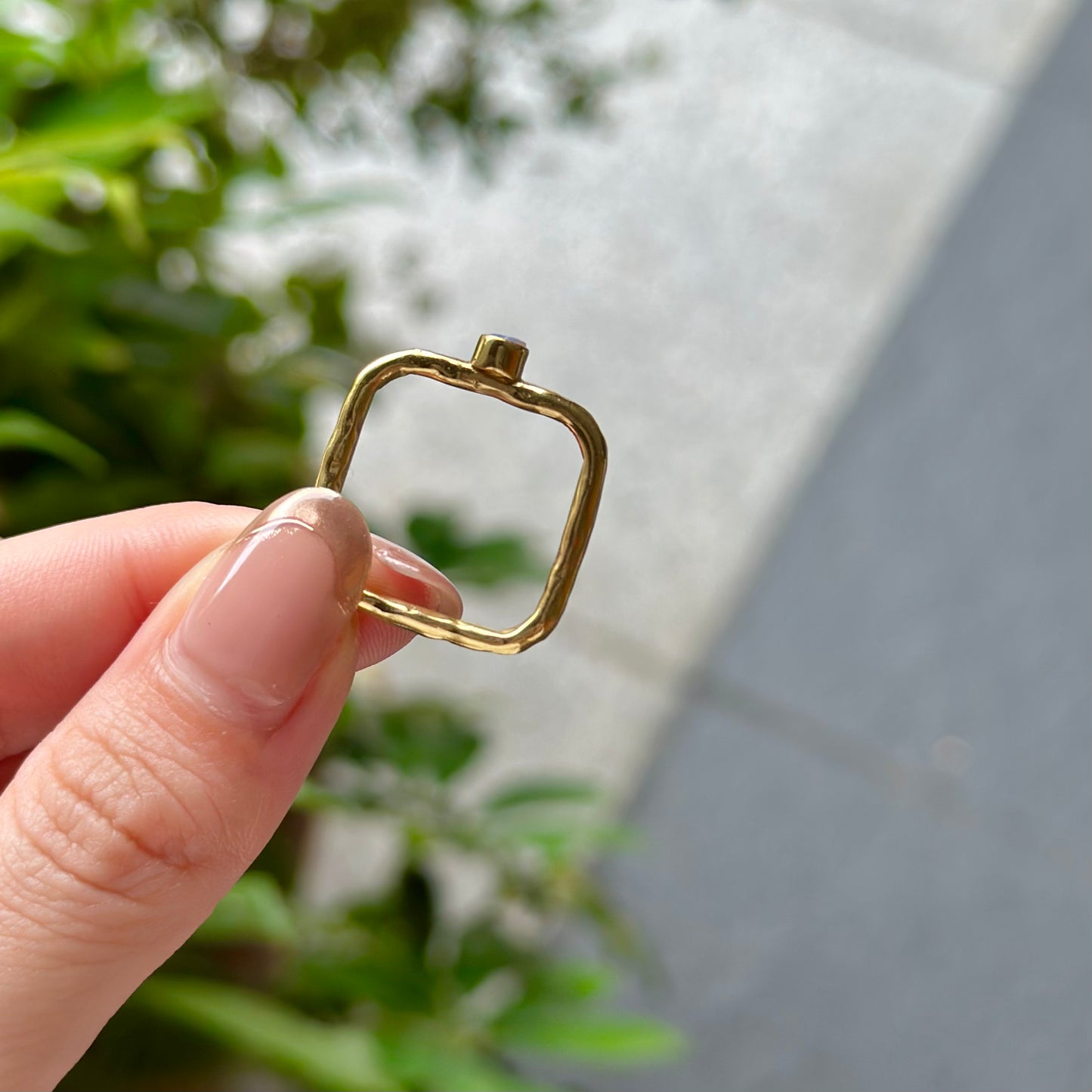 Brass square petit ring