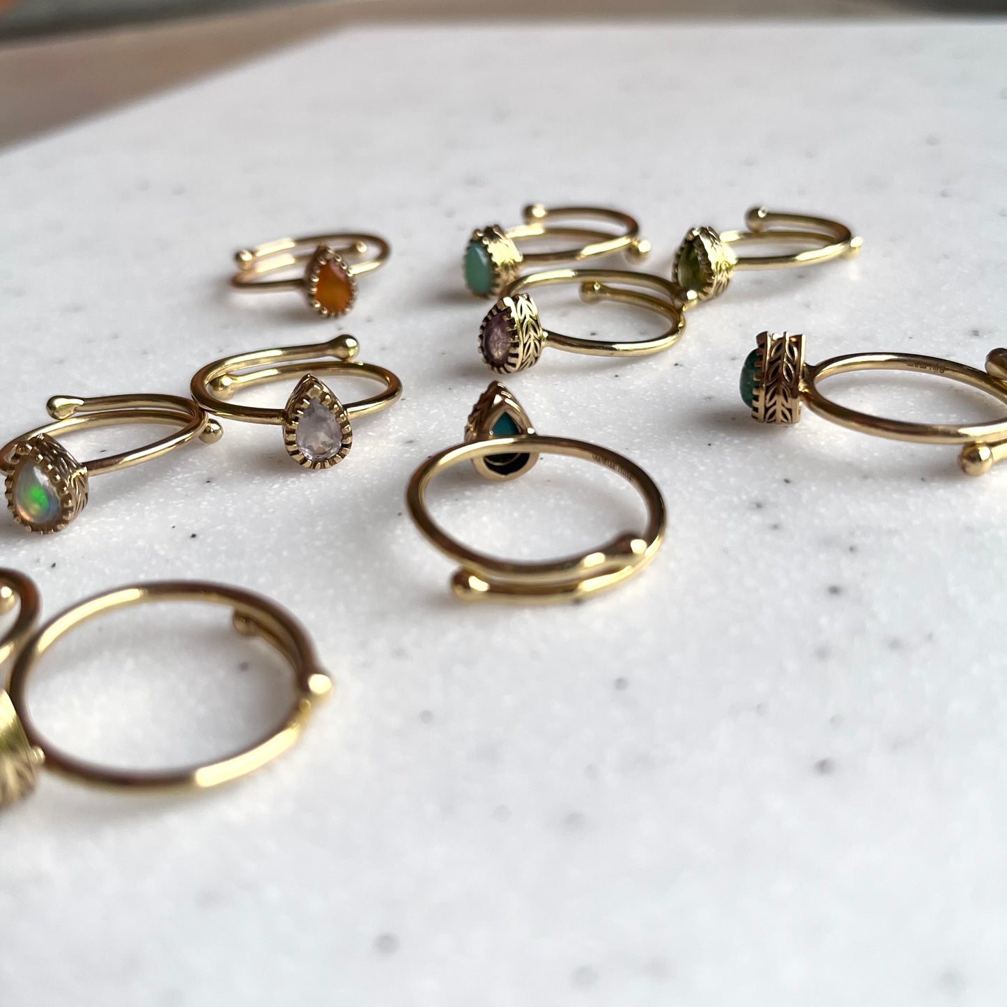 Brass petit ring〈drop〉