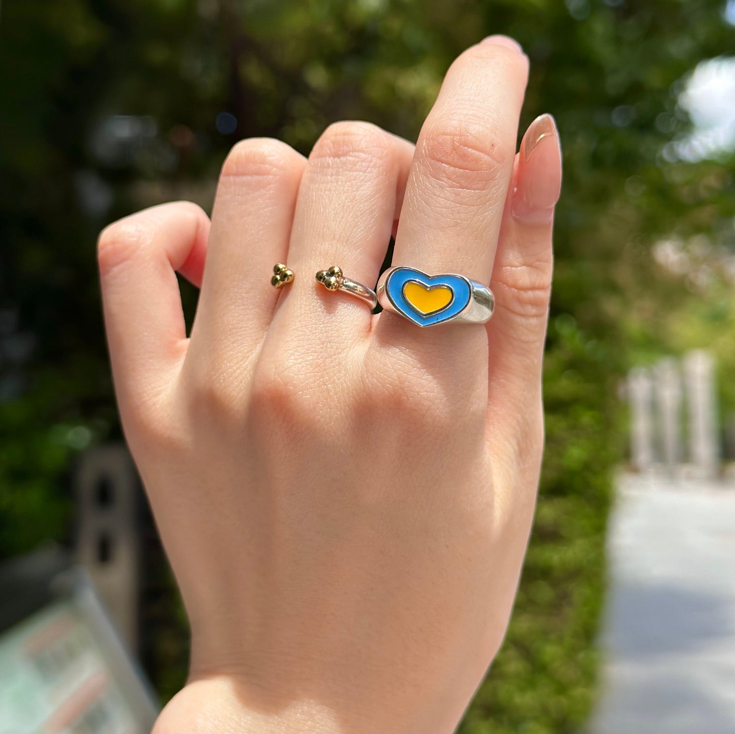 Enamel Heart ring