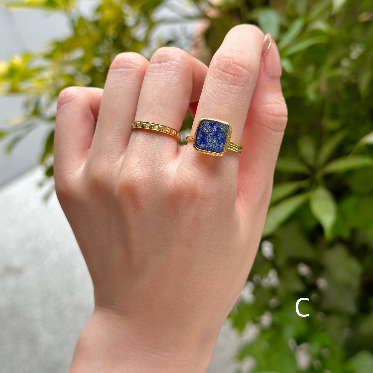 Brass 1stone ring 5