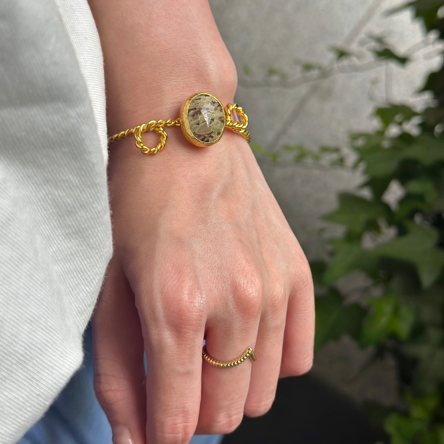 Brass twist bangle