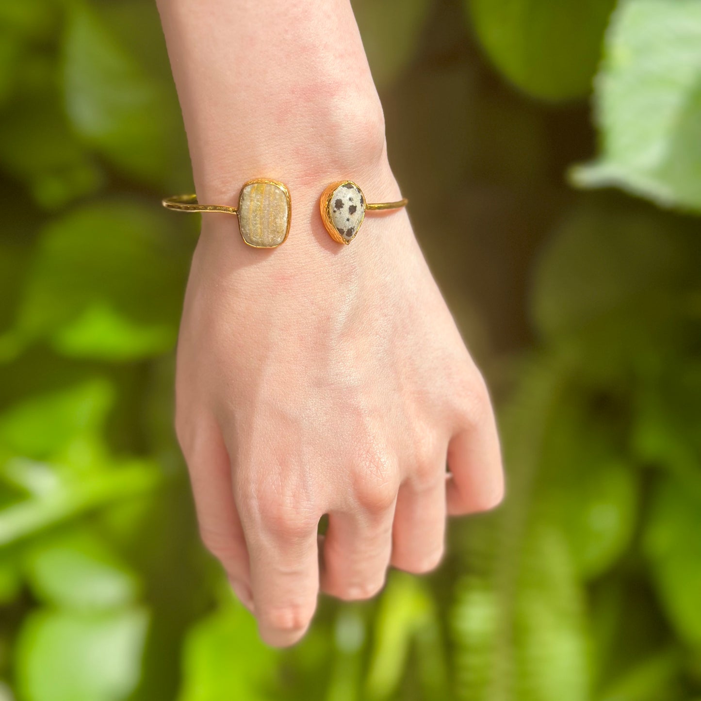 Brass 2stone Bangle 2