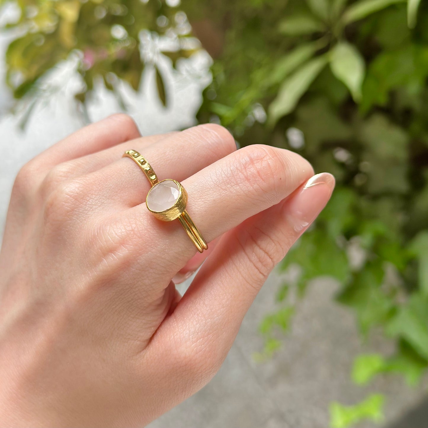 Brass 1stone ring 3