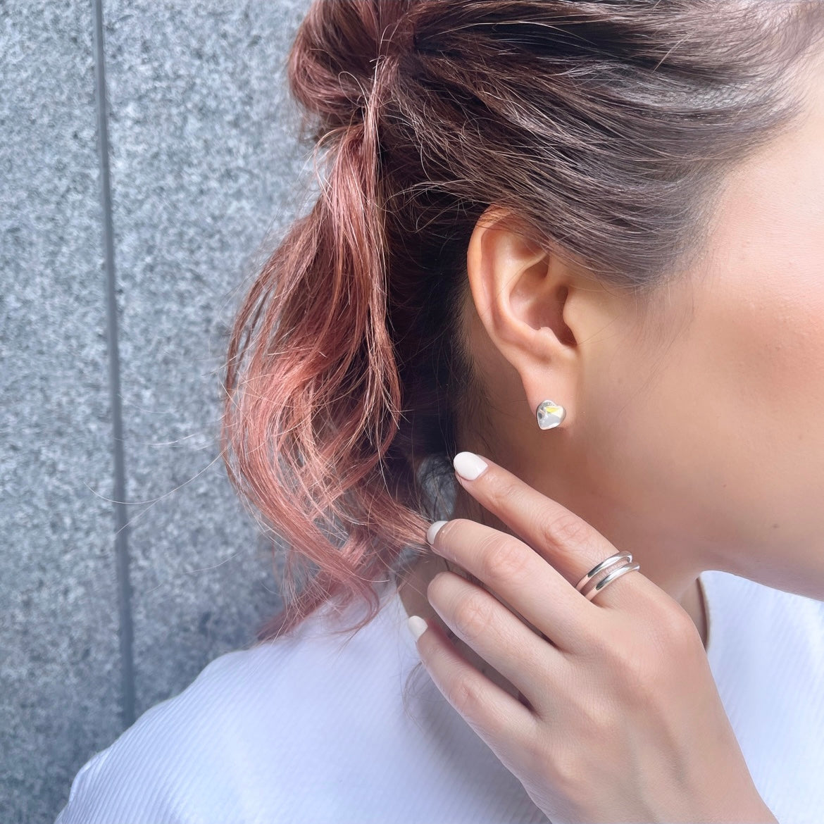Silver925 plain pierce 1