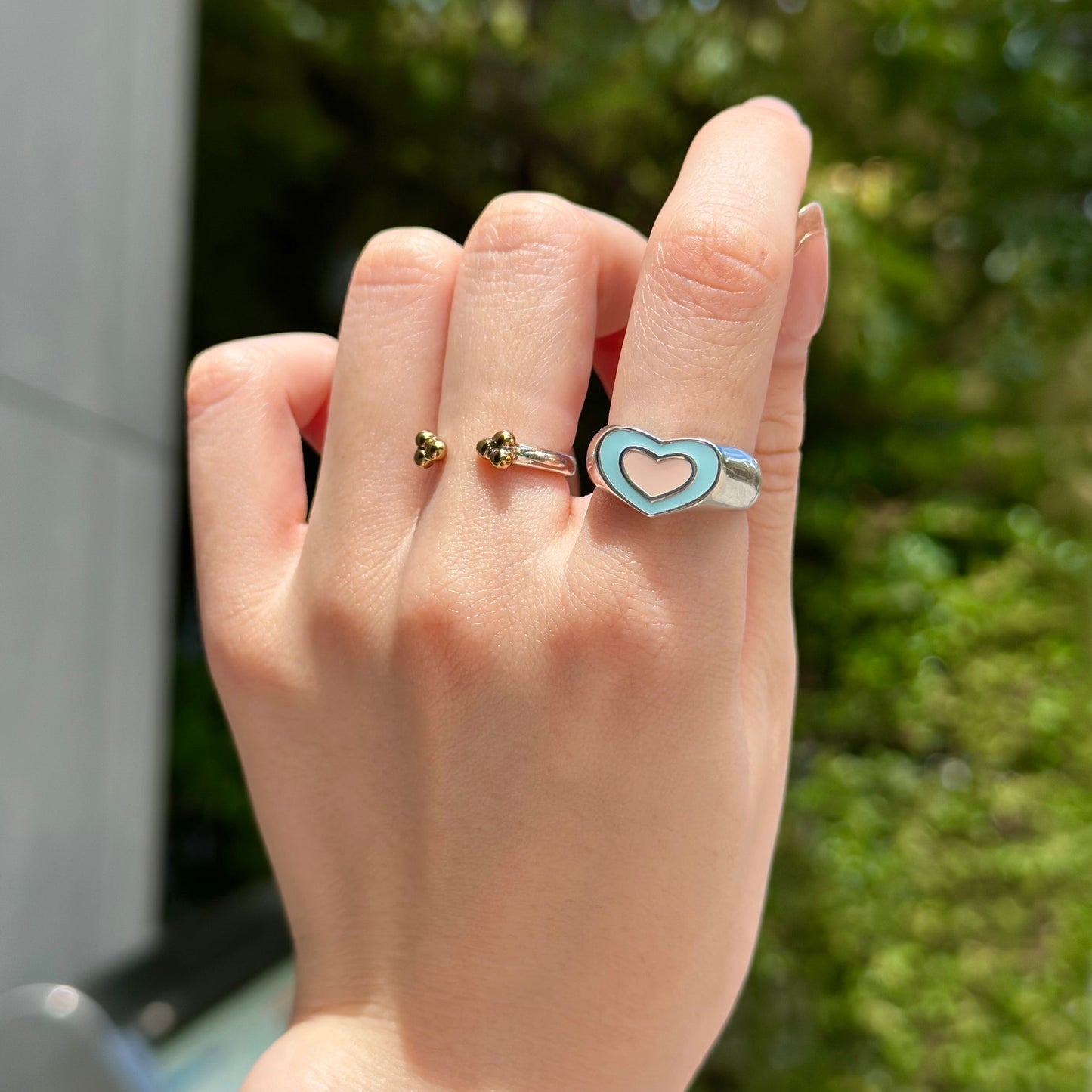 Enamel Heart ring