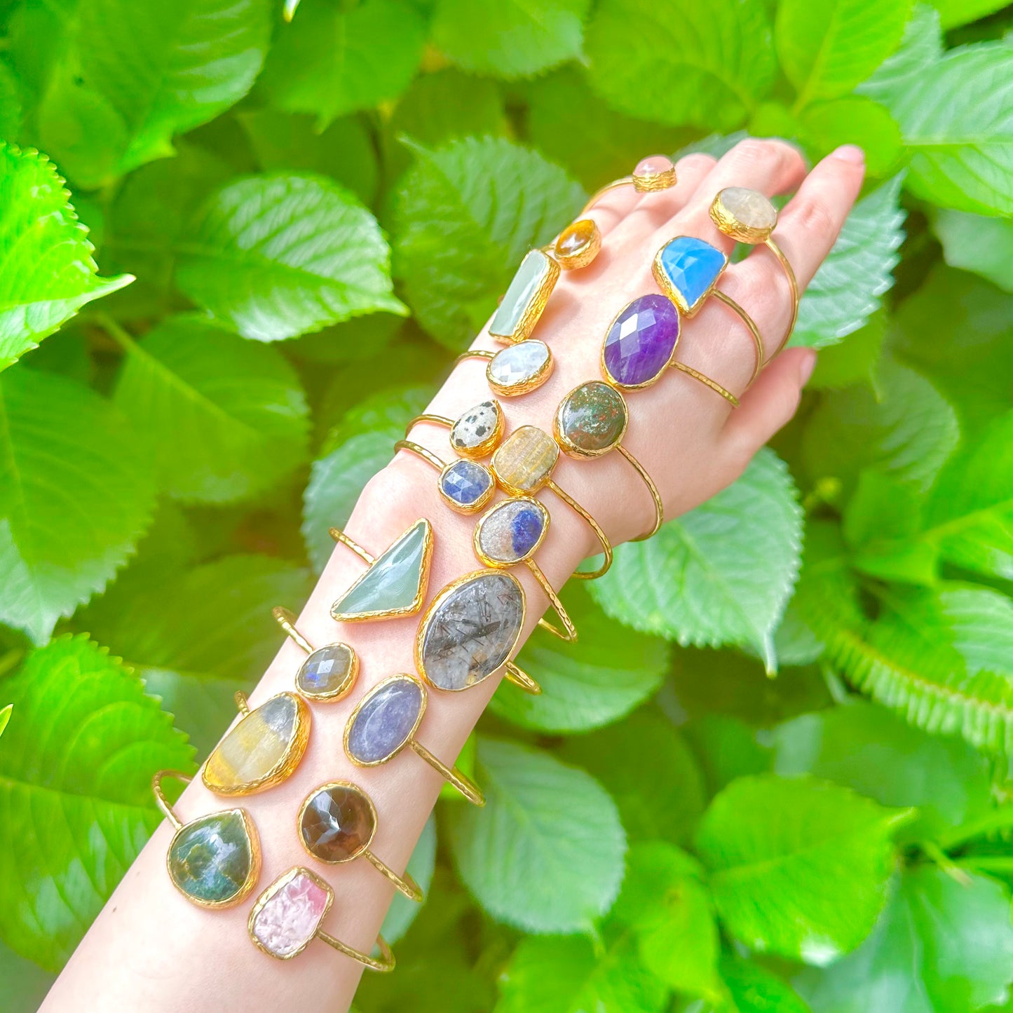 Brass 2stone Bangle 2
