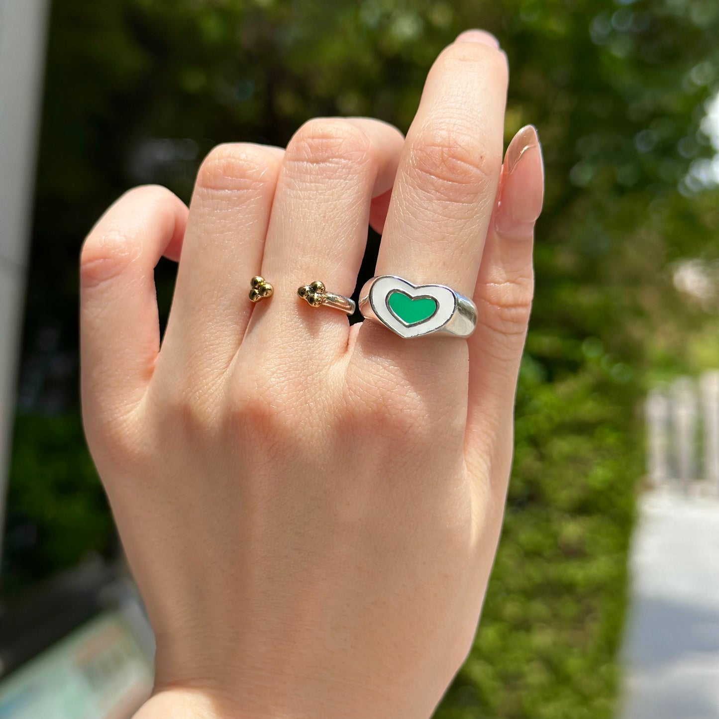 Enamel Heart ring
