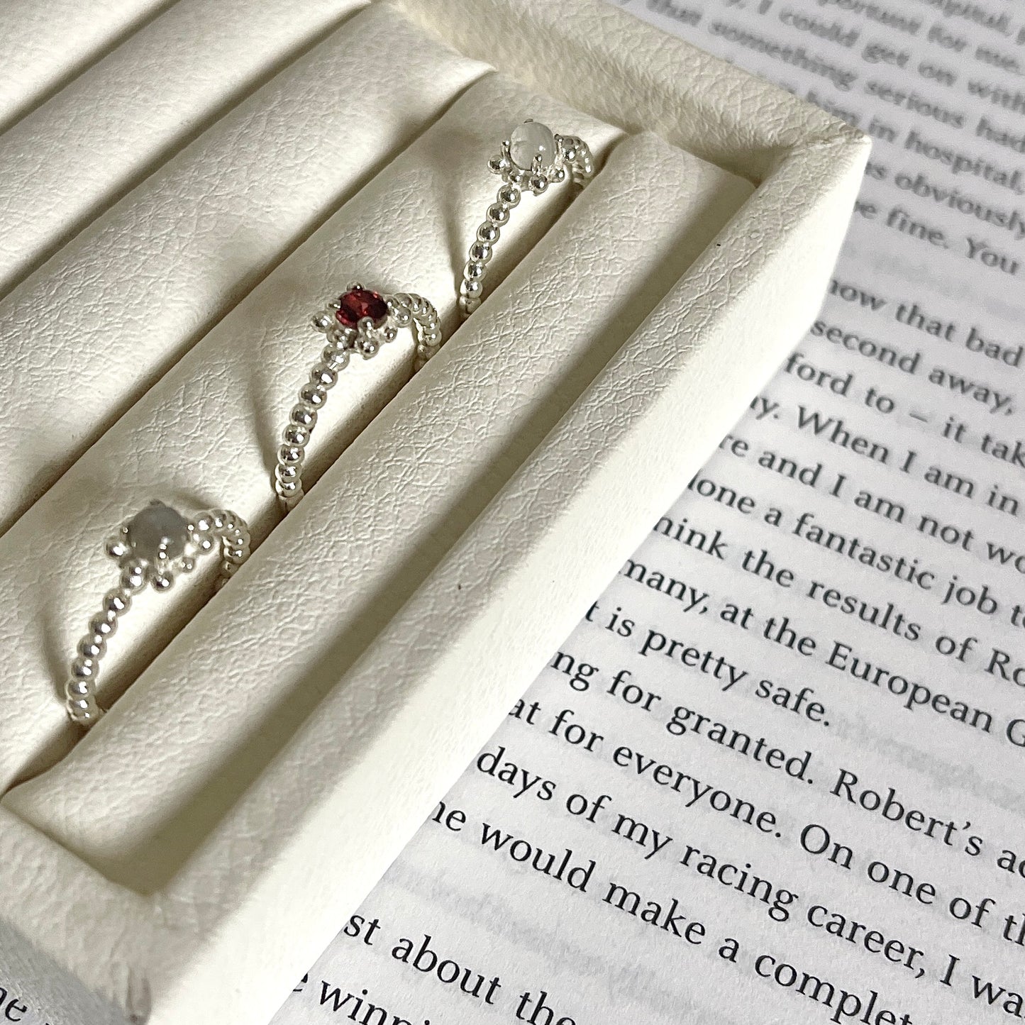 Silver925 1stone tsubu ring