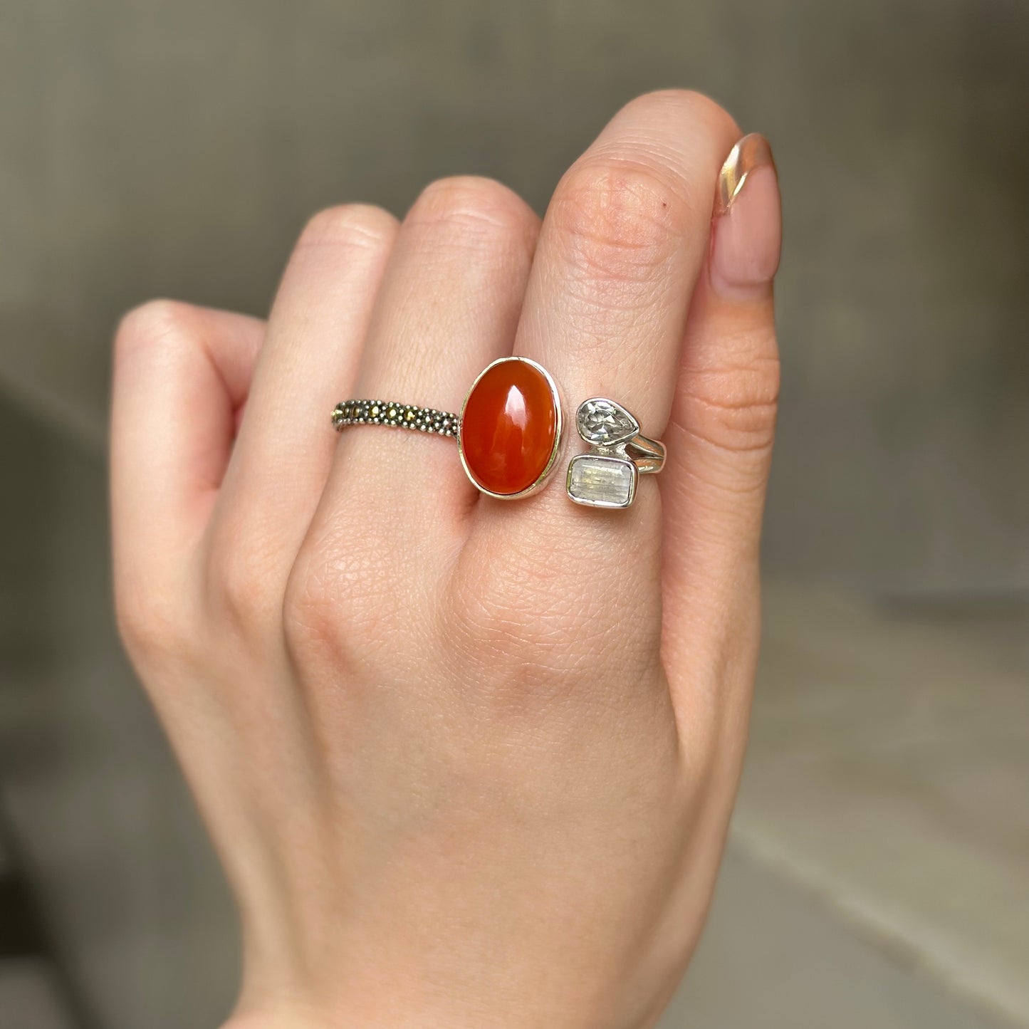 Silver925 3stone ring 2