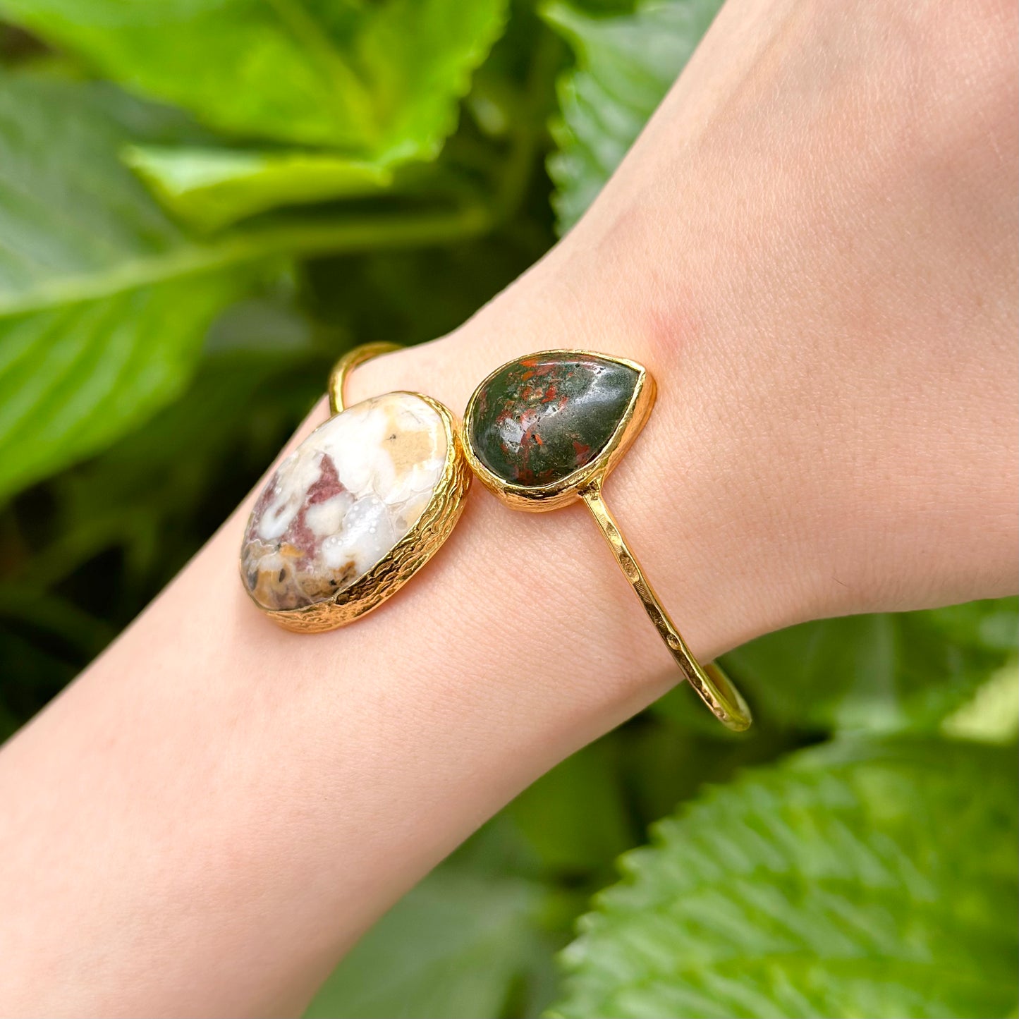 Brass 2stone Bangle 1