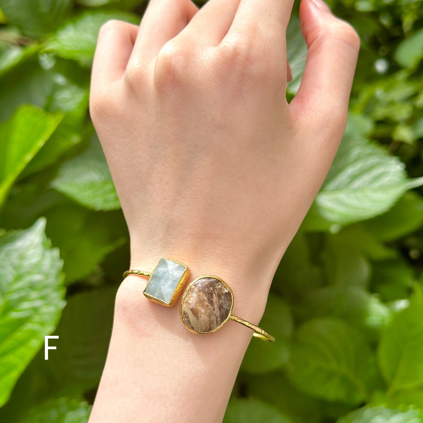 Brass 2stone Bangle 1