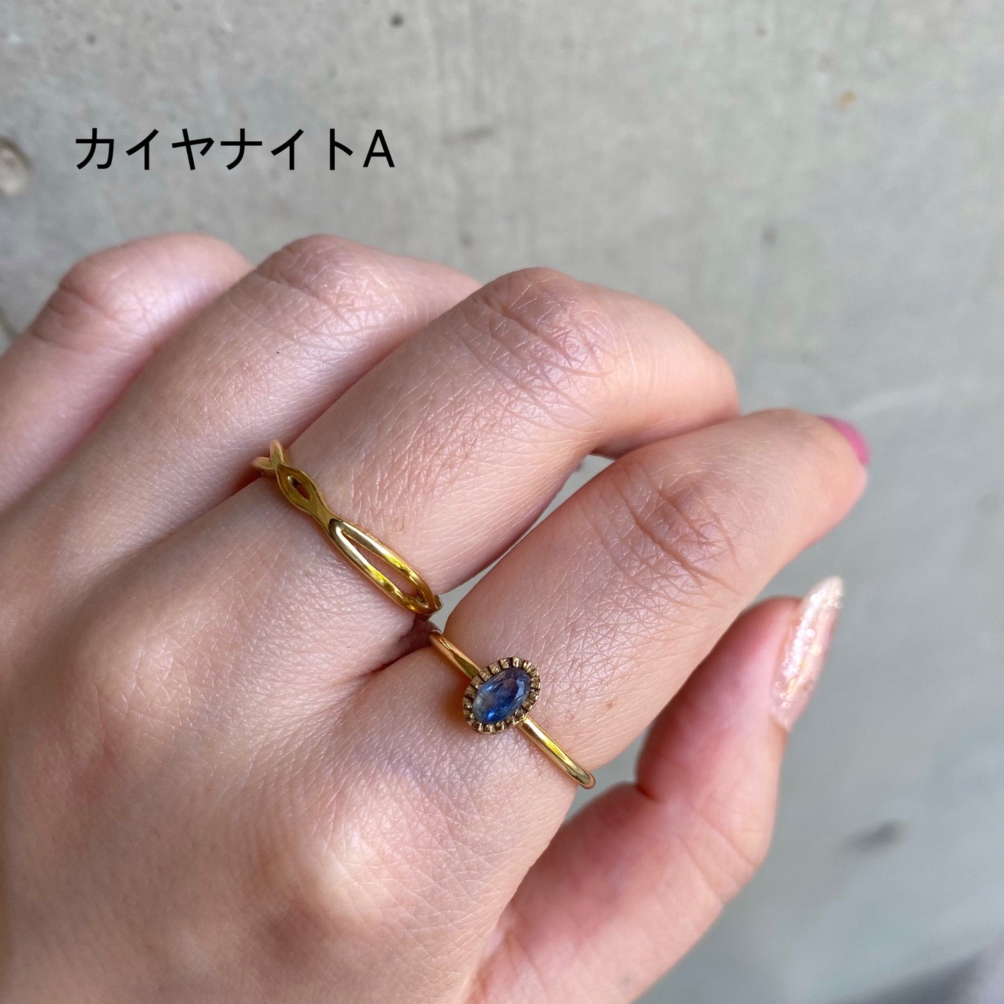 Brass petit ring〈blue1〉