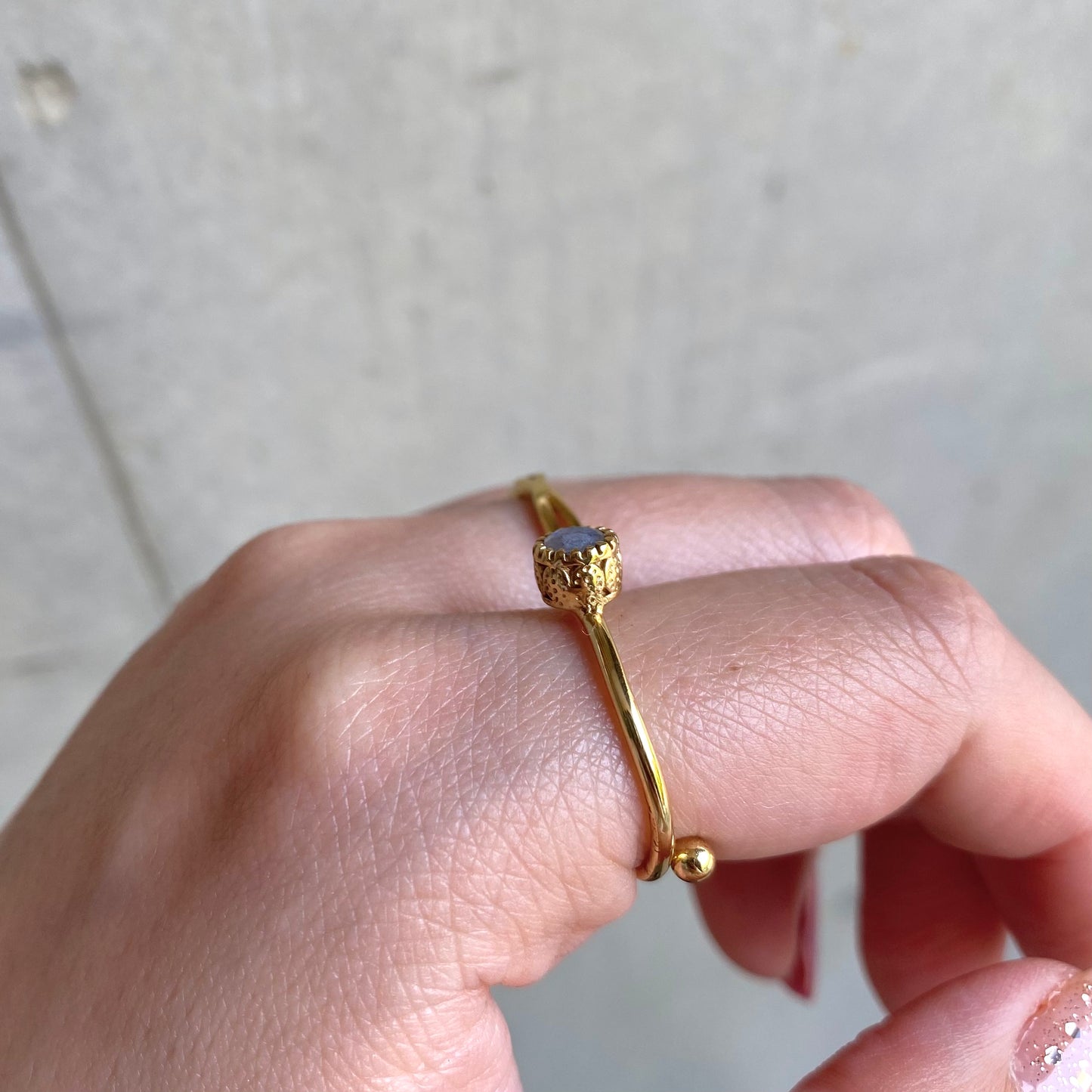 Brass petit ring〈gray〉