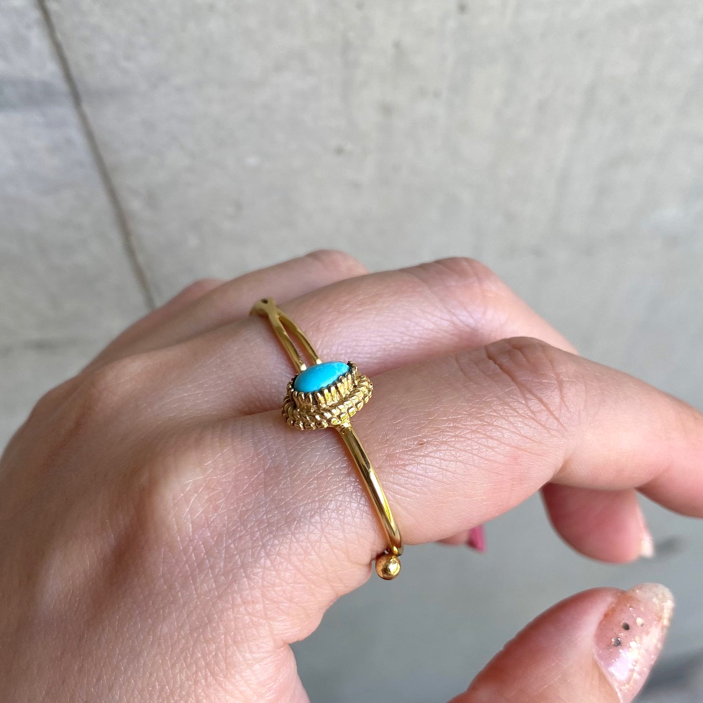 Brass petit ring〈blue1〉