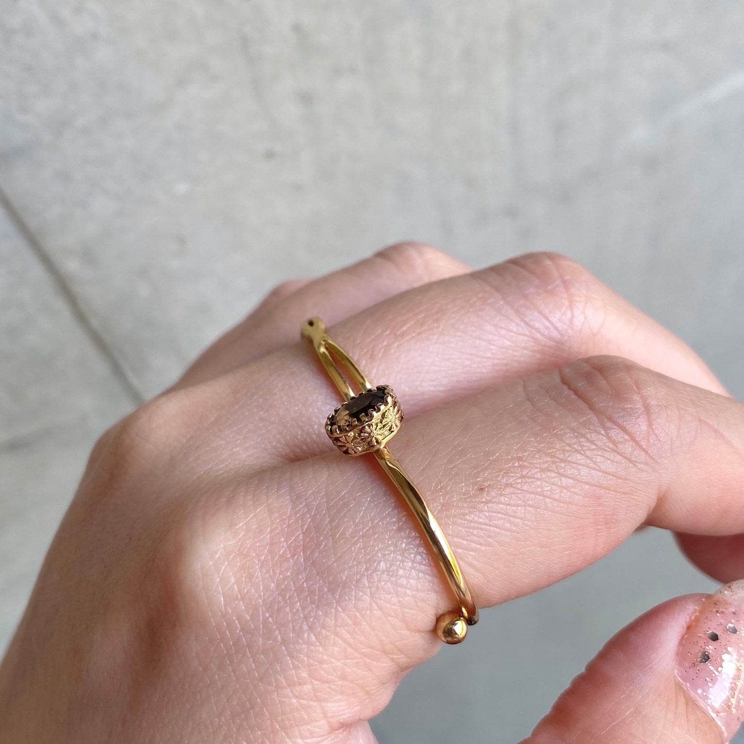 Brass petit ring〈brown〉