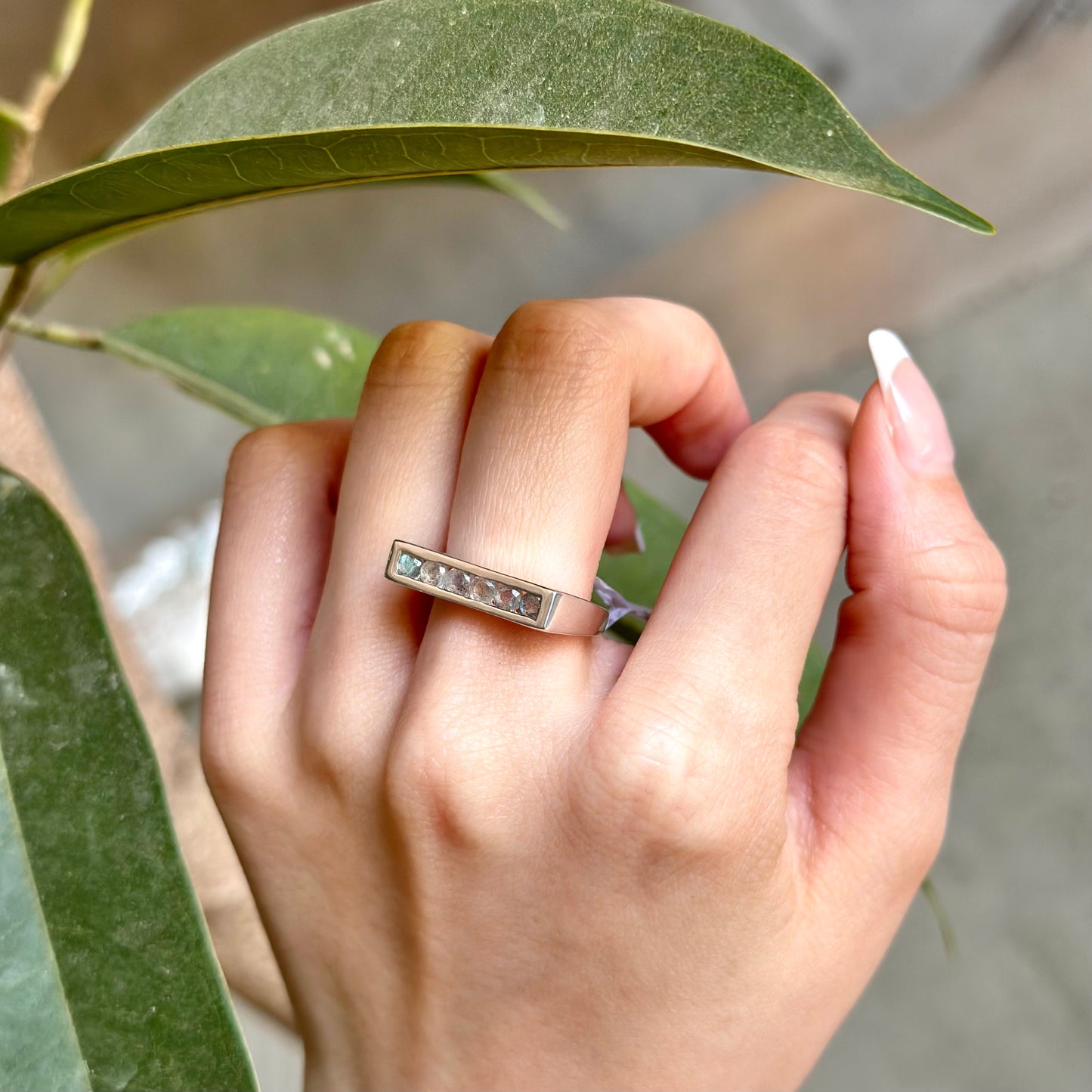 【poco】6stone line ring