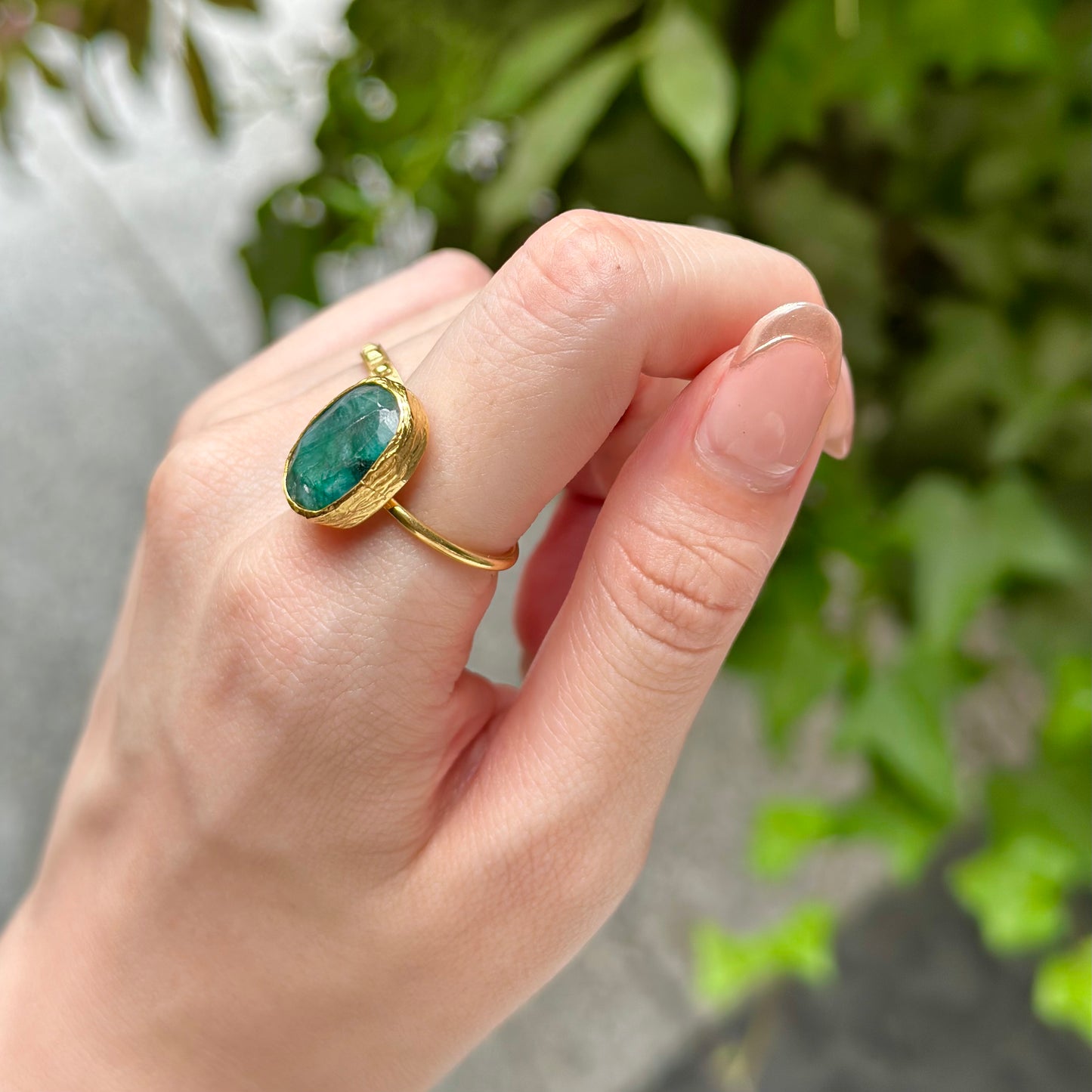 Brass 1stone ring 4