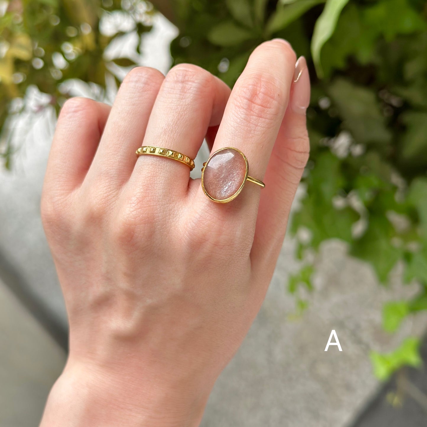 Brass 1stone ring 4