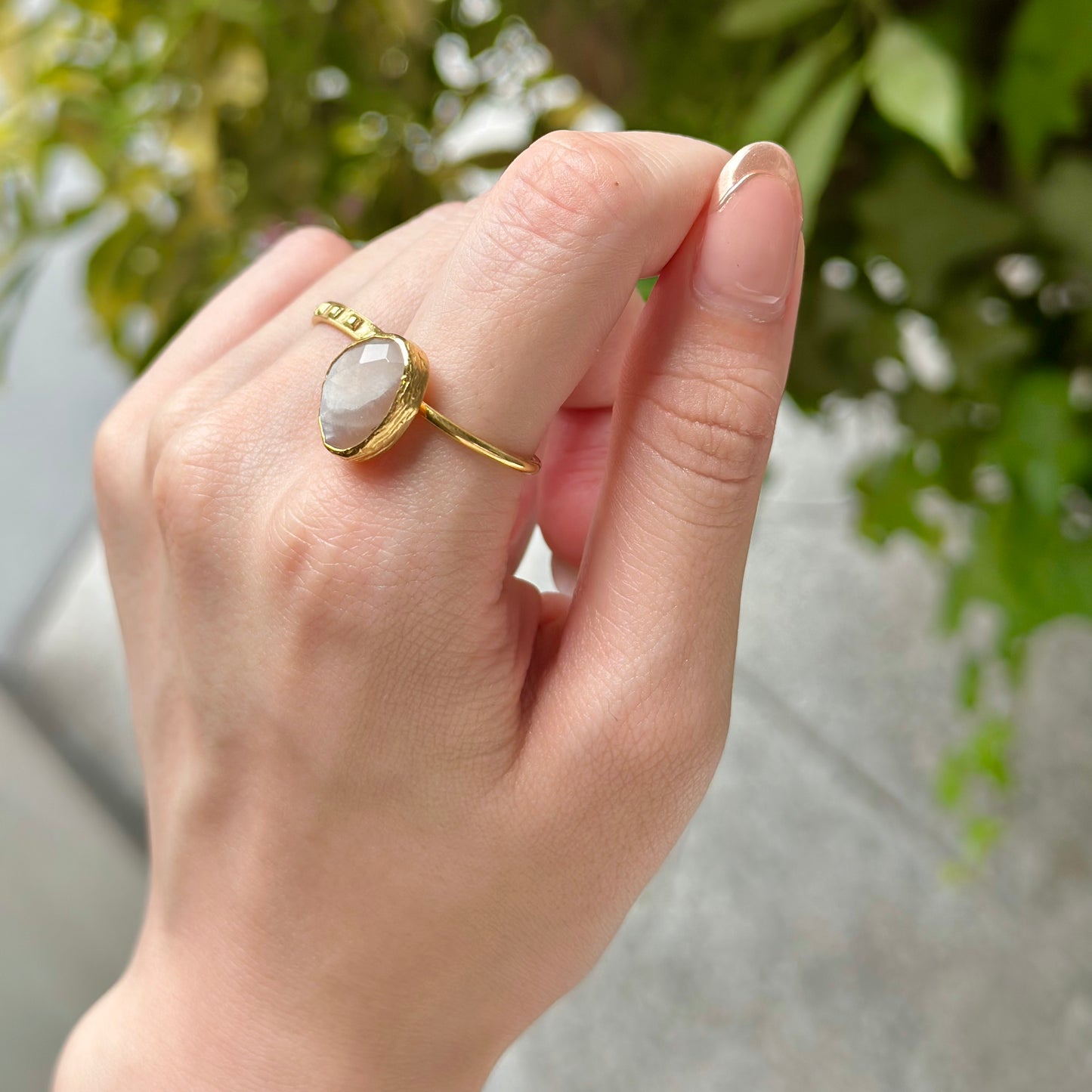 Brass 1stone ring 3