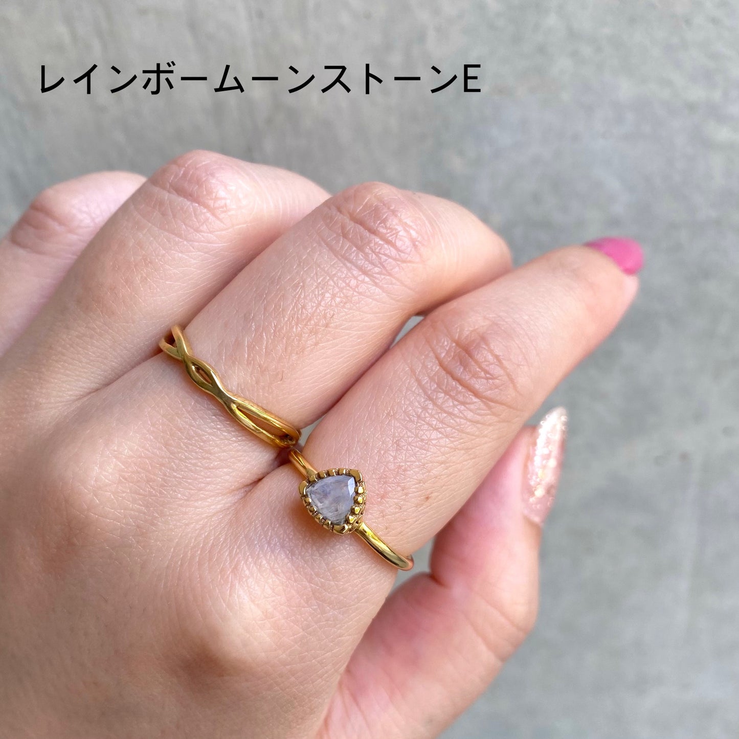 Brass petit ring 〈white/clear〉