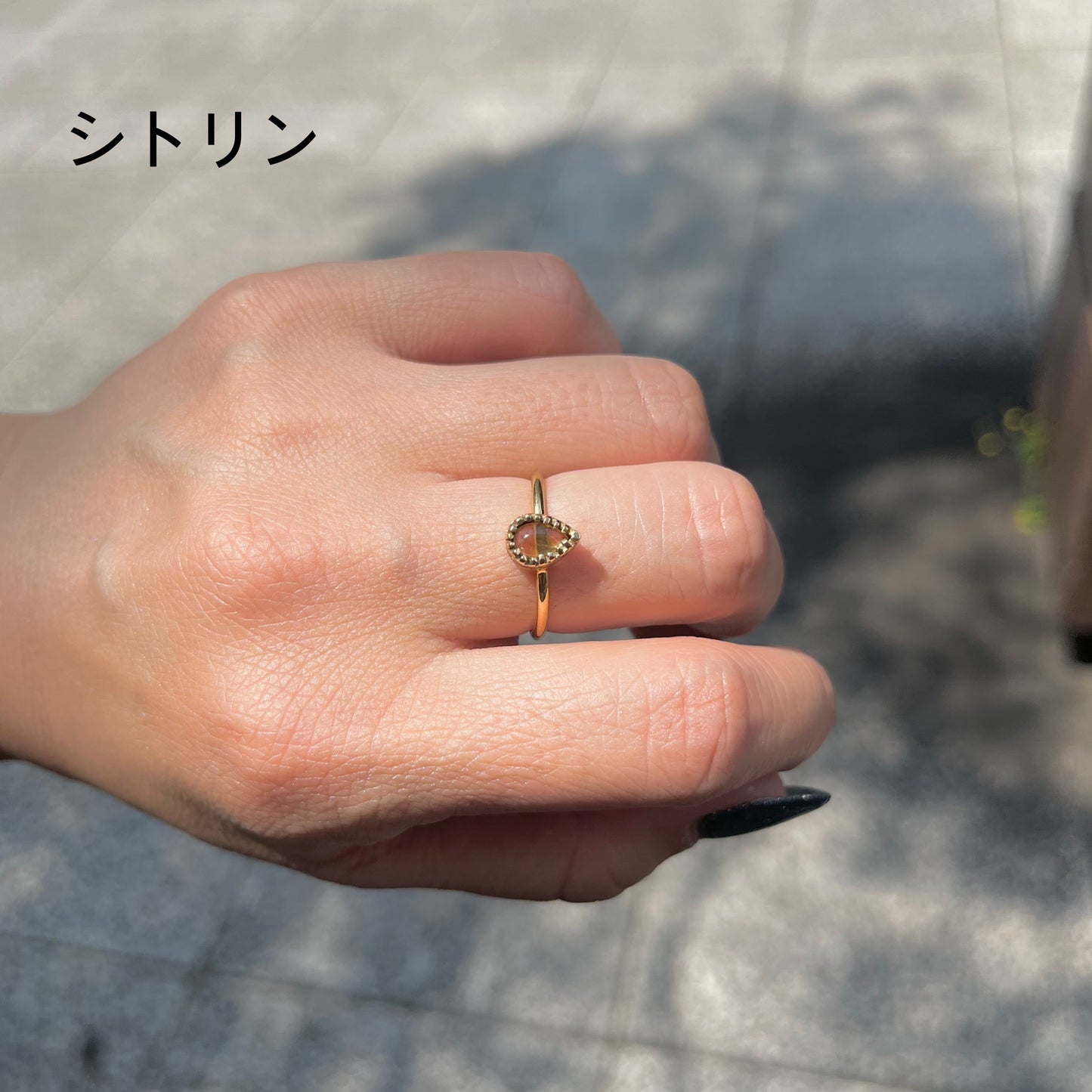 Brass petit ring〈drop〉