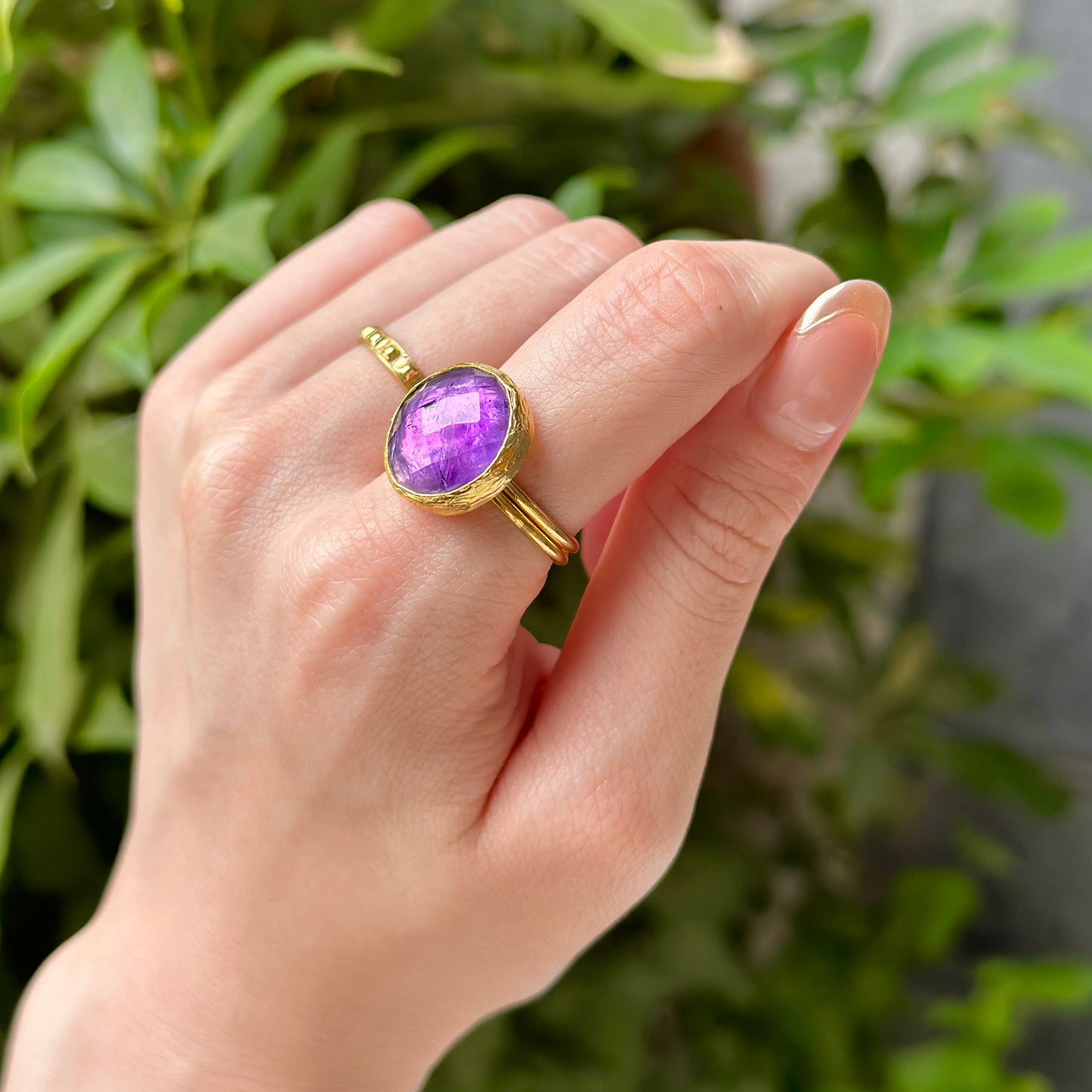 Brass 1stone ring 4